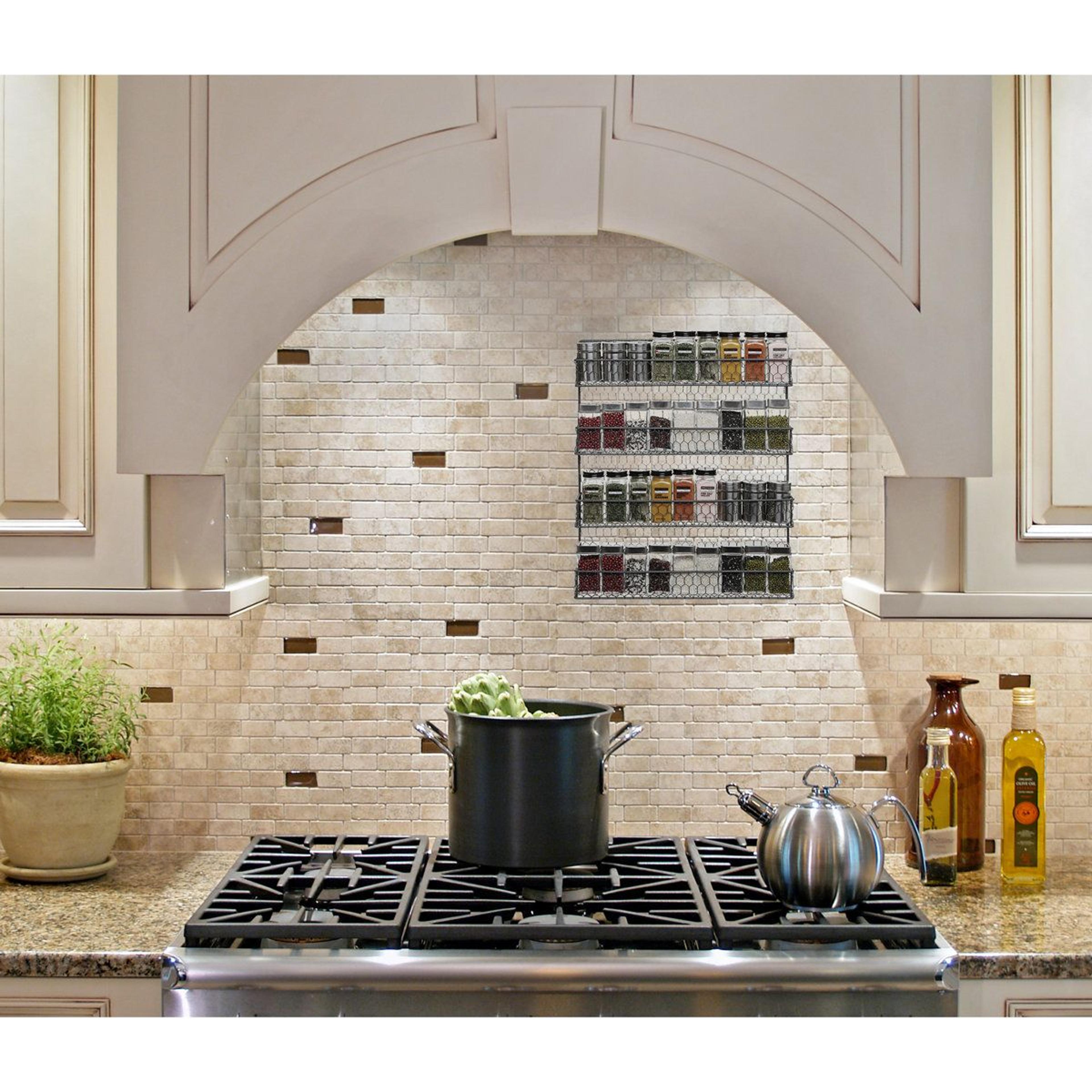 4 Tier Wall Mounted Spice Rack Metal Kitchen Storage Organizer 3