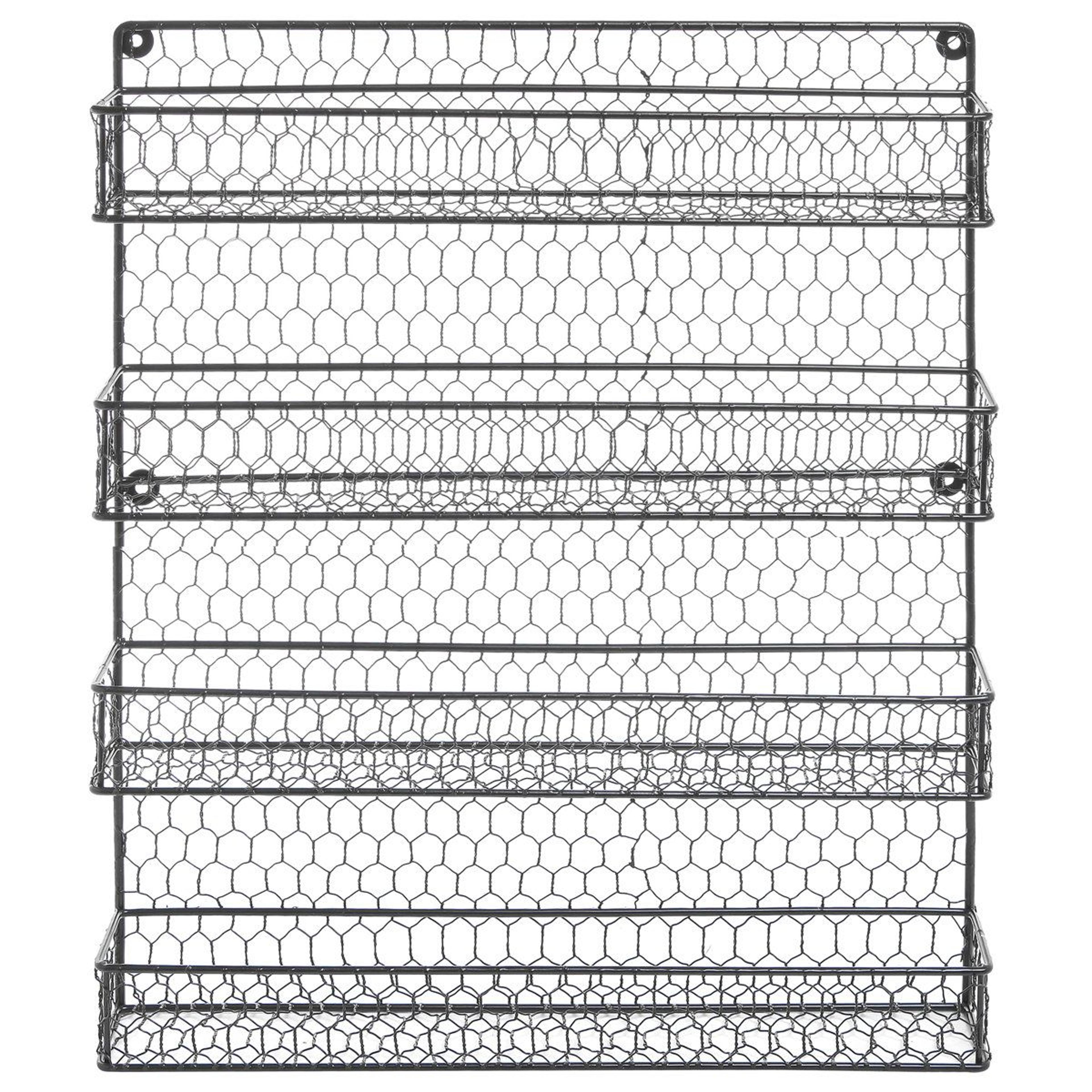 4 Tier Wall Mounted Spice Rack Metal Kitchen Storage Organizer 4