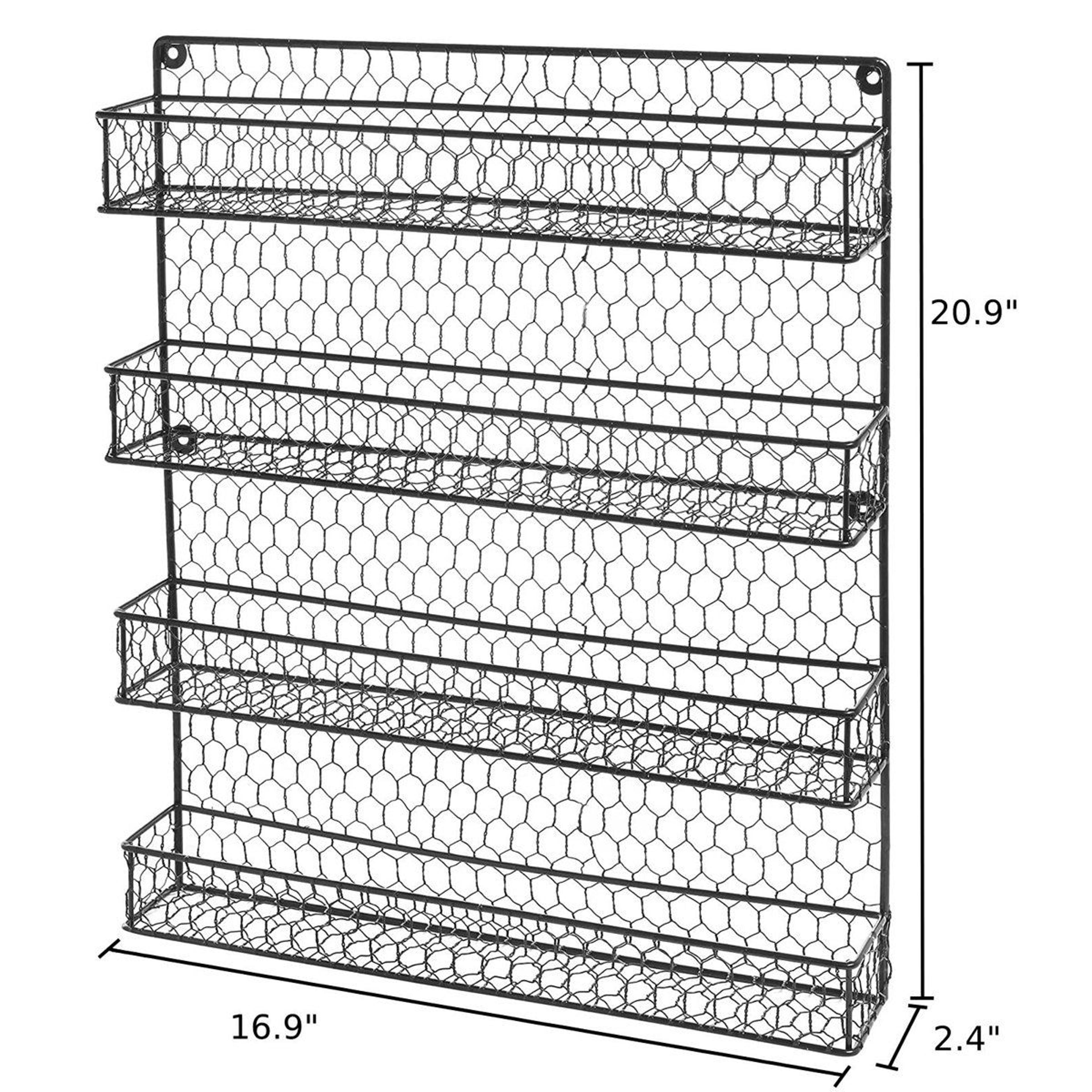 4 Tier Wall Mounted Spice Rack Metal Kitchen Storage Organizer 2