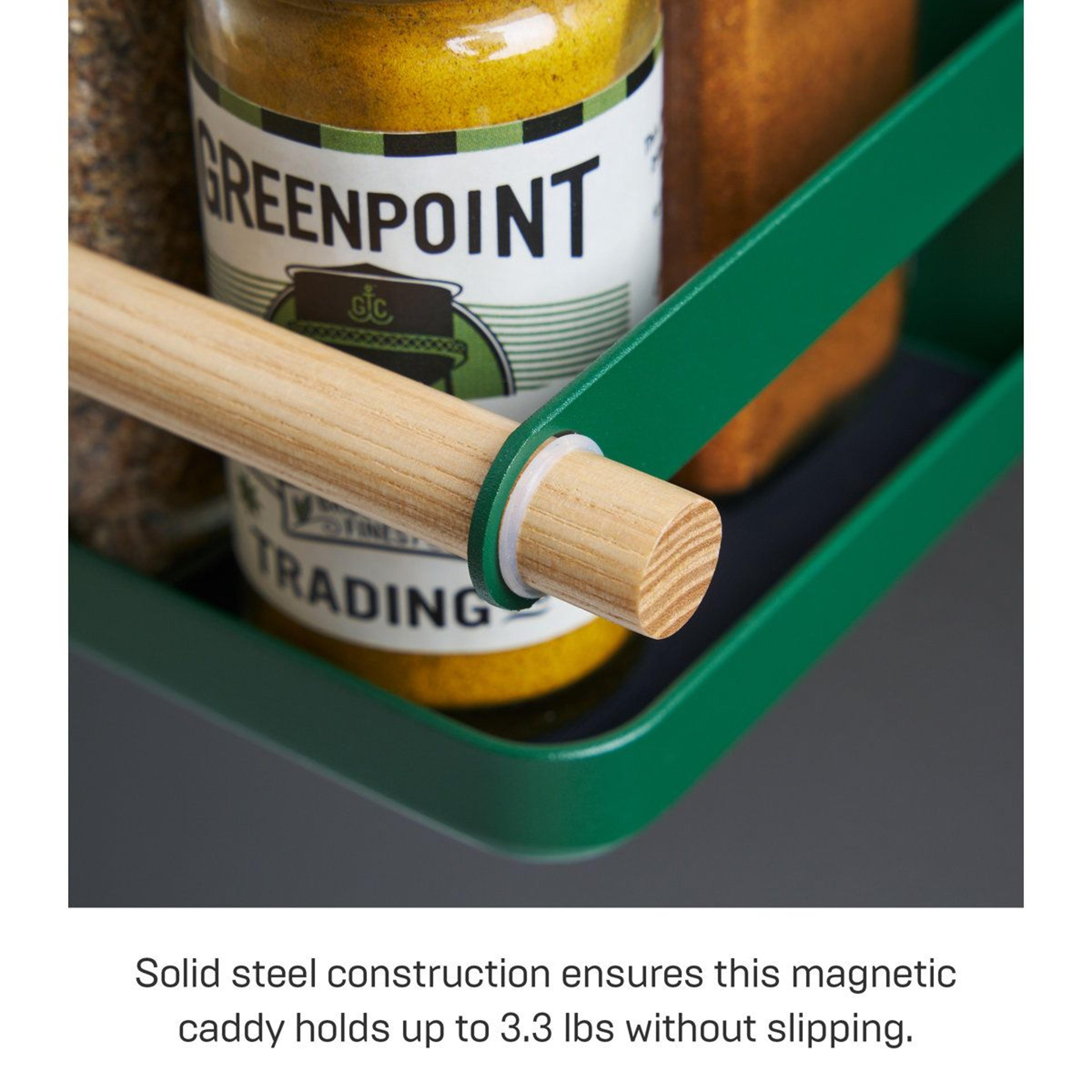 Magnetic Spice Rack For Refrigerator Steel Kitchen Organizer With Wood Accent 5
