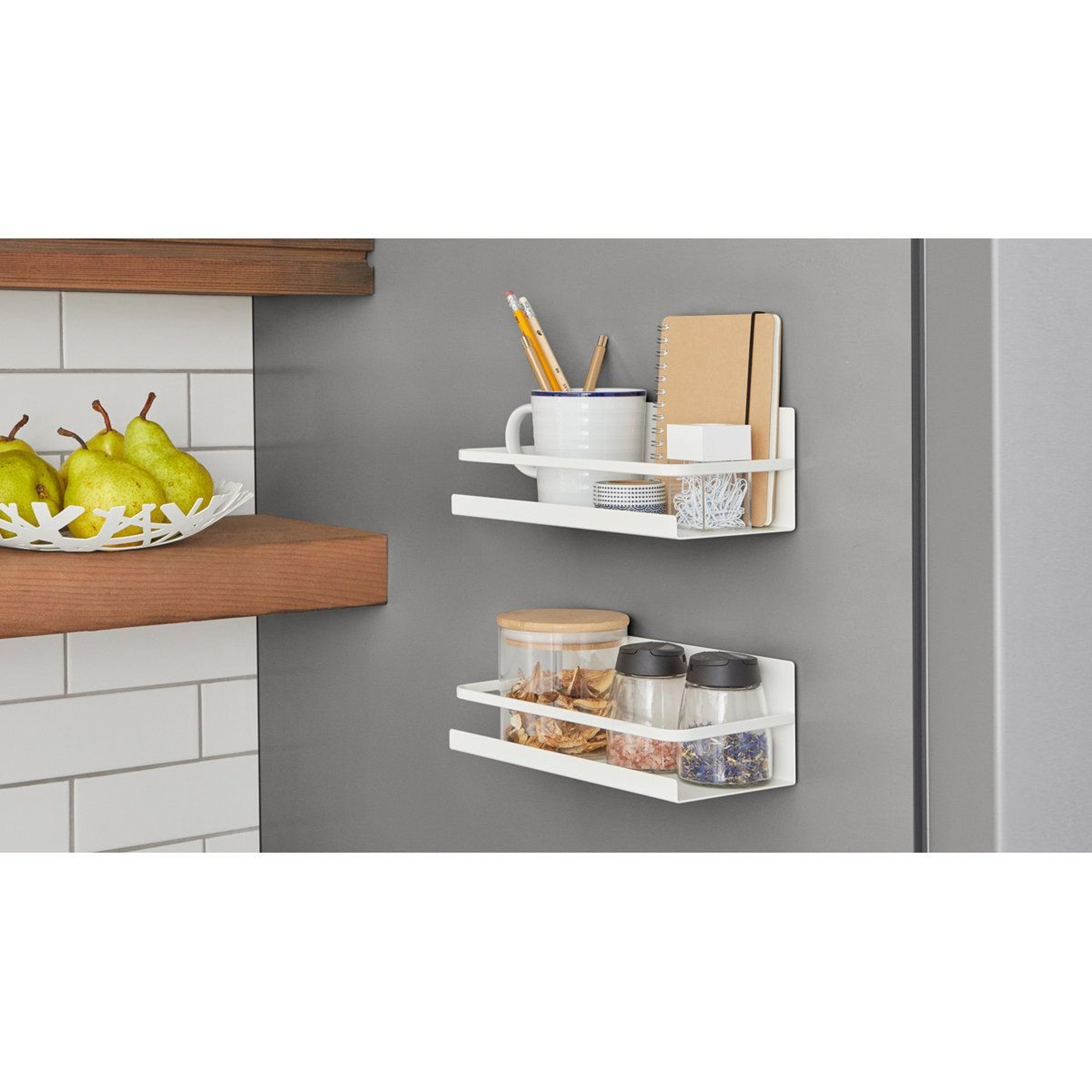 Space Saving Magnetic Spice Rack Steel Fridge Organizer Shelf 6