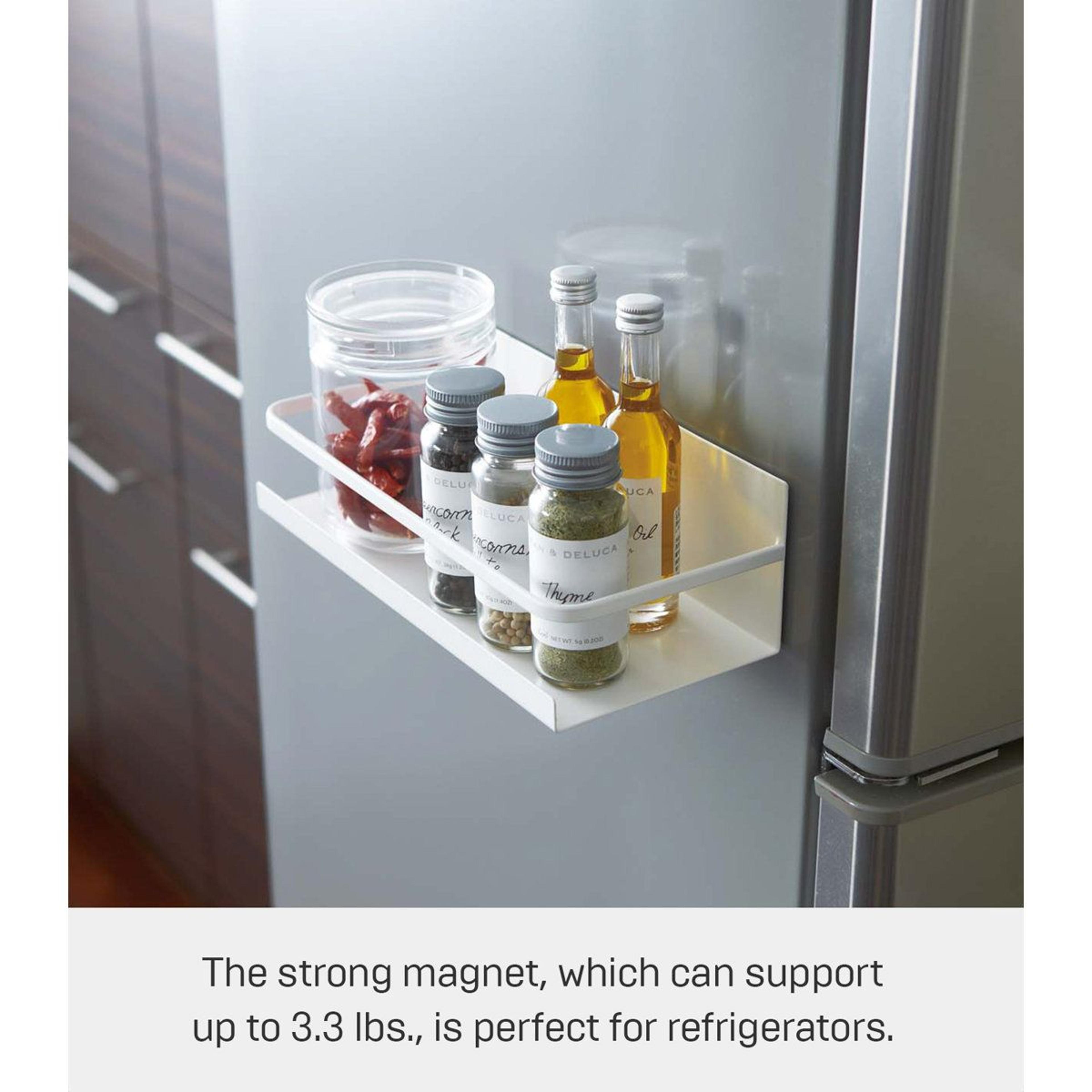 Space Saving Magnetic Spice Rack Steel Fridge Organizer Shelf 3