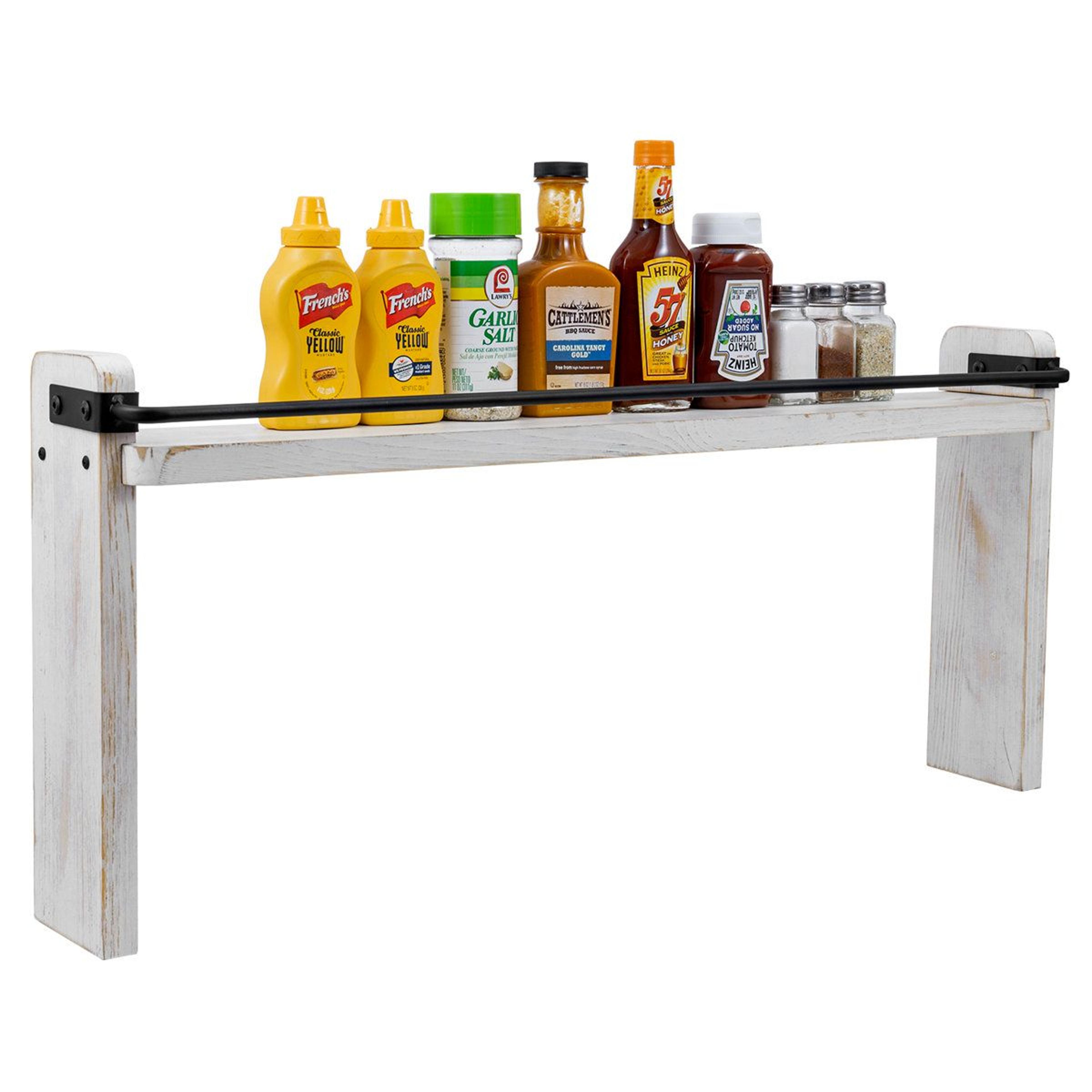 33 inch over the stove spice rack wooden kitchen organizer shelf