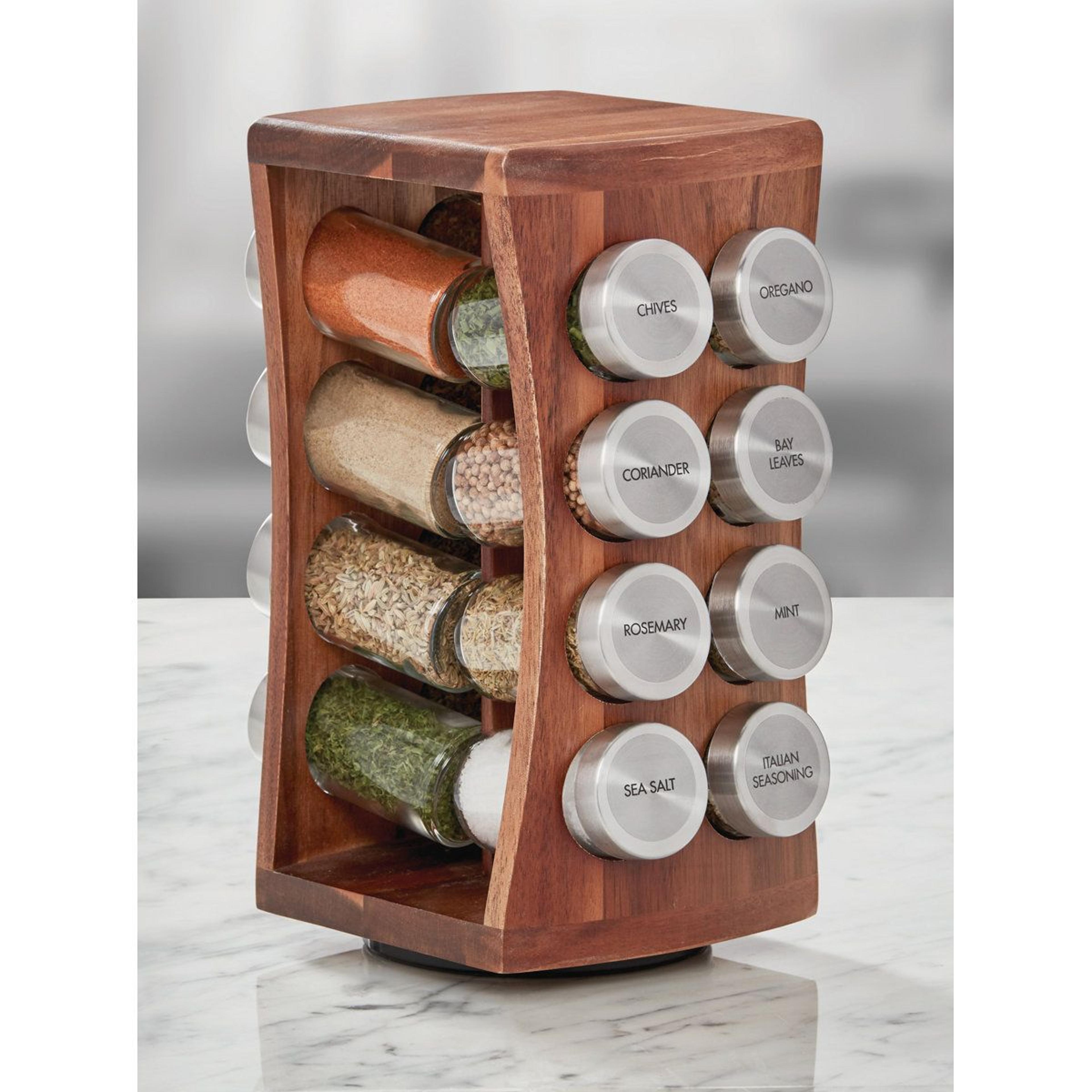 16 Jar Revolving Countertop Spice Rack With Spices Included 1