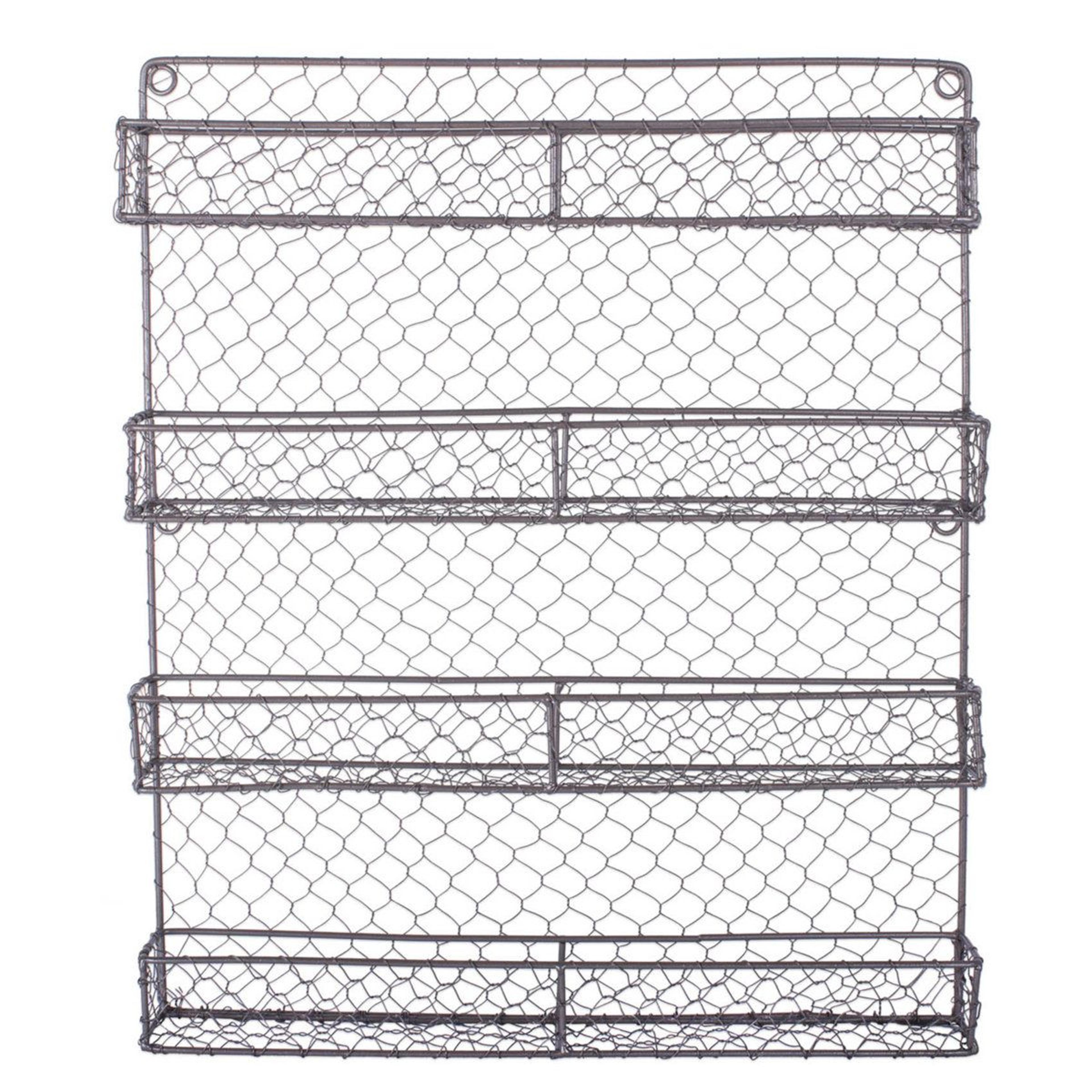Rustic Wall Mounted Spice Rack 36 Jar Metal Kitchen Pantry Organizer 2