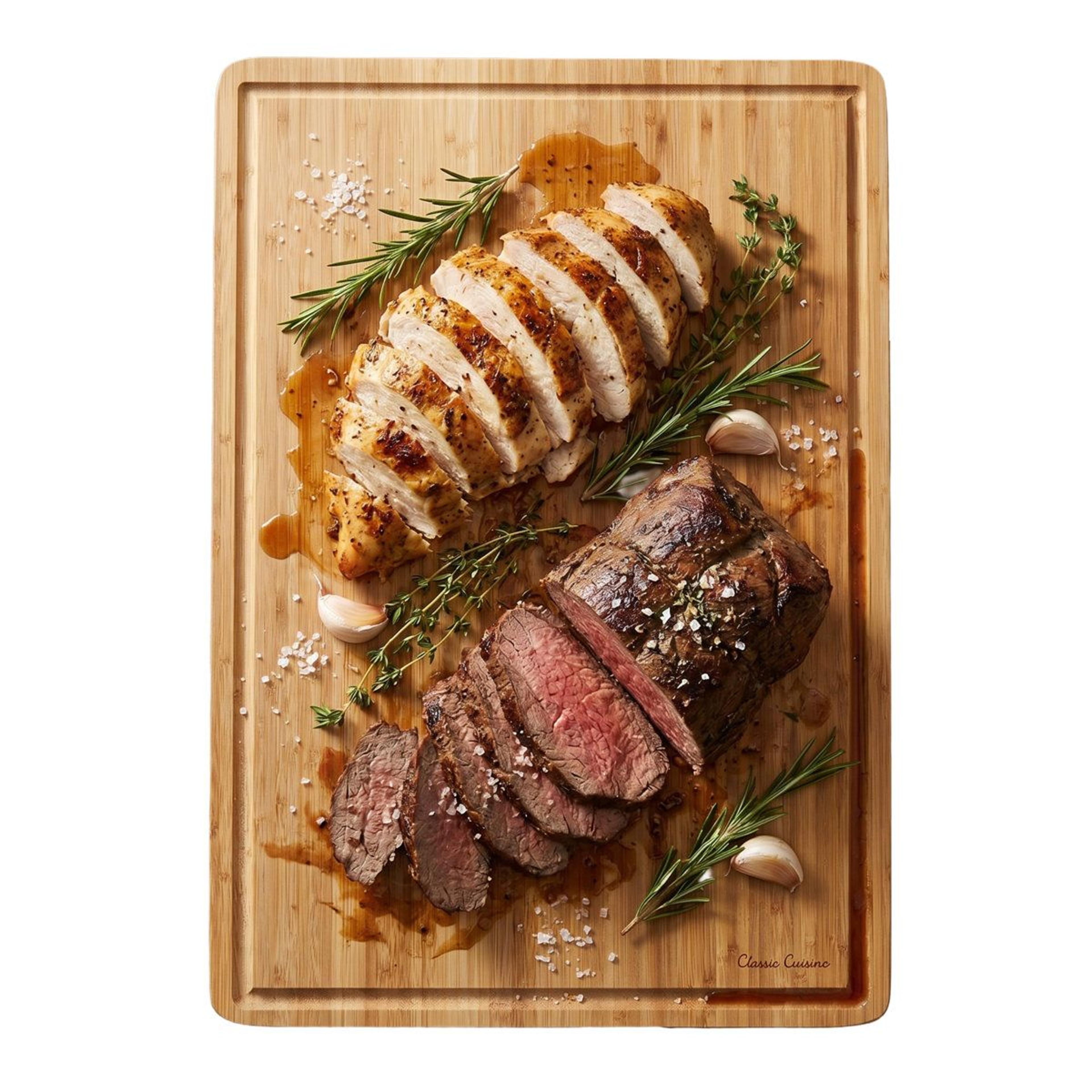 extra large bamboo cutting board with juice groove thick wood chopping and serving board