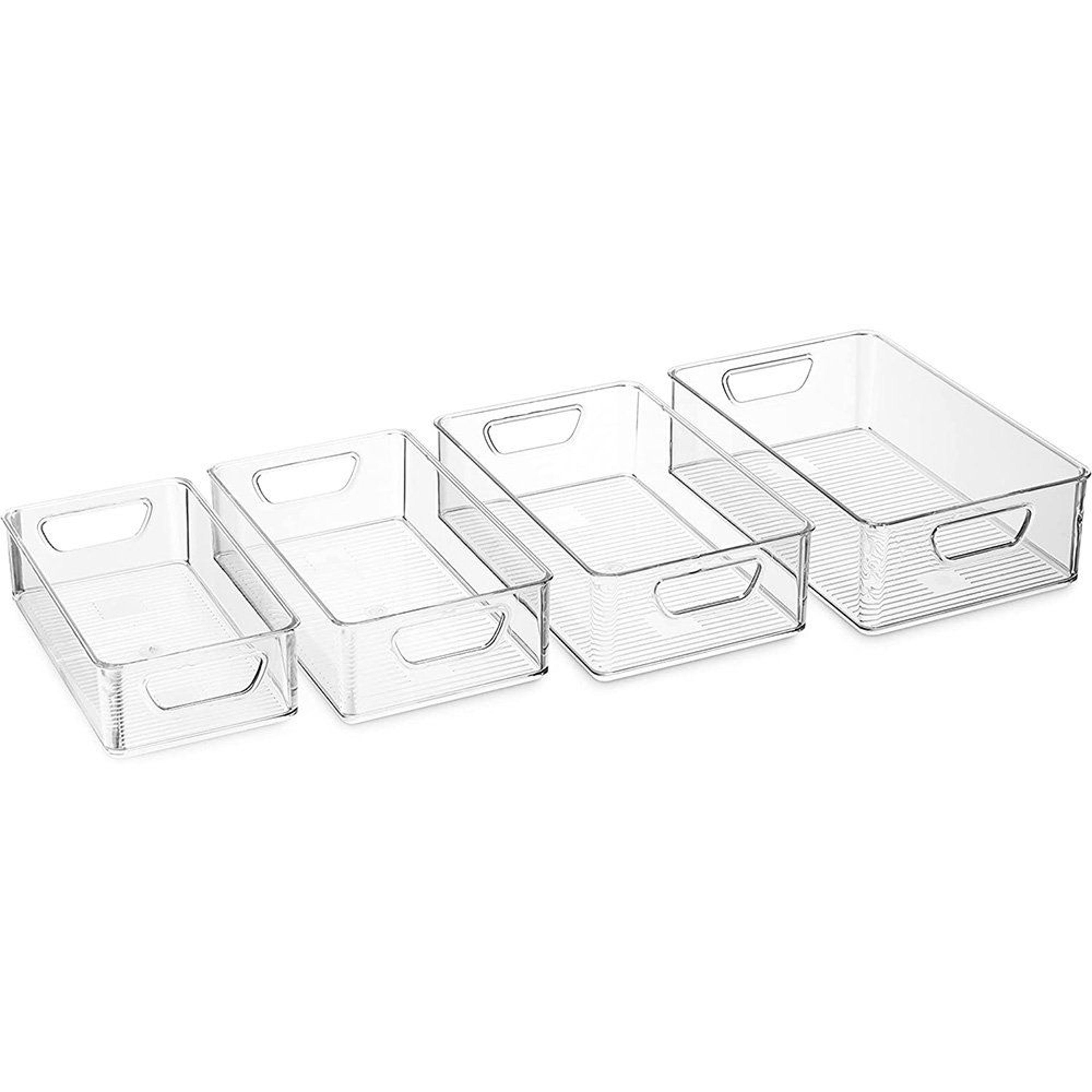 16 piece clear refrigerator organizer bins bpa free pantry storage containers