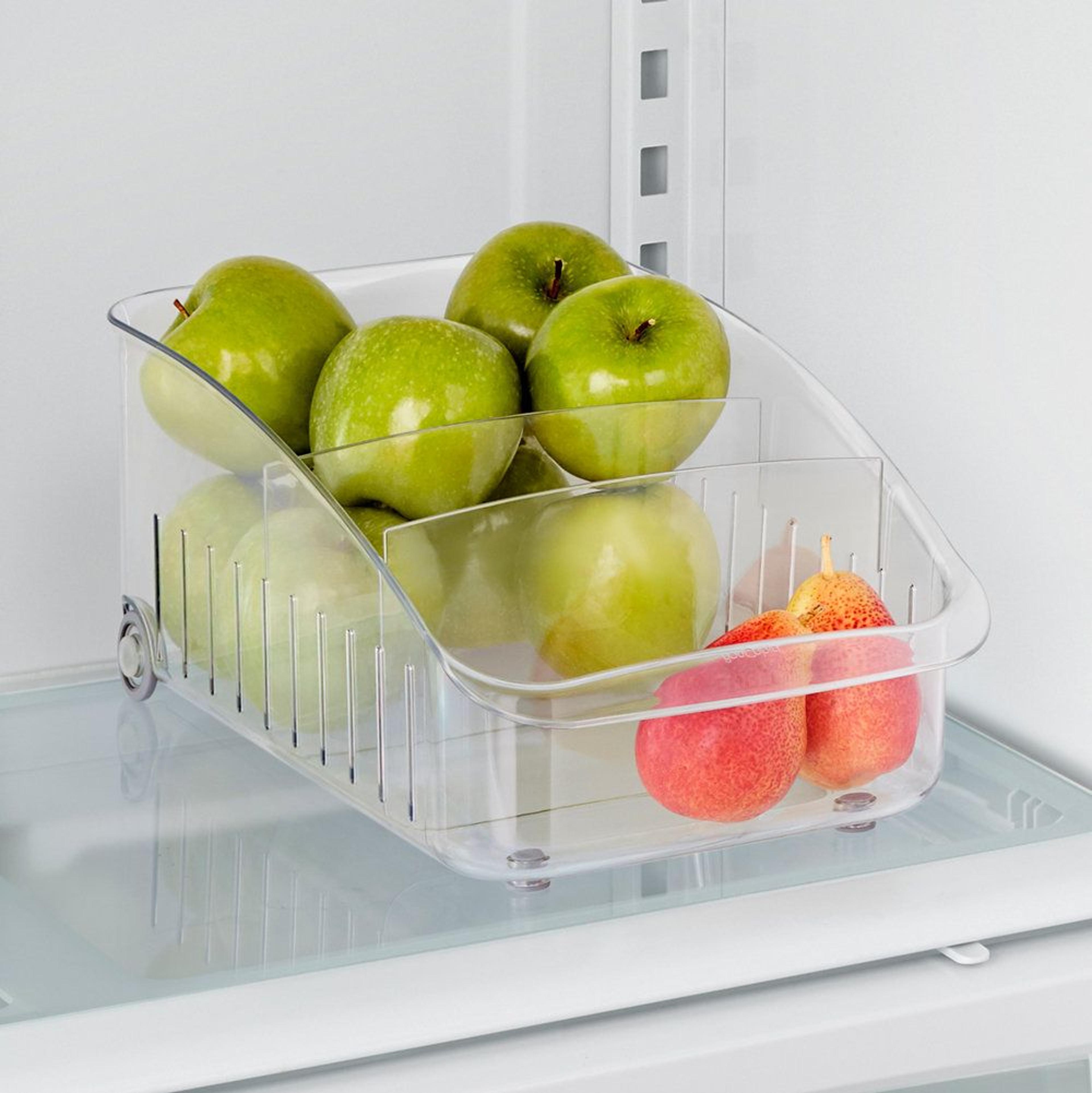 8 inch rolling fridge organizer drawer with adjustable dividers
