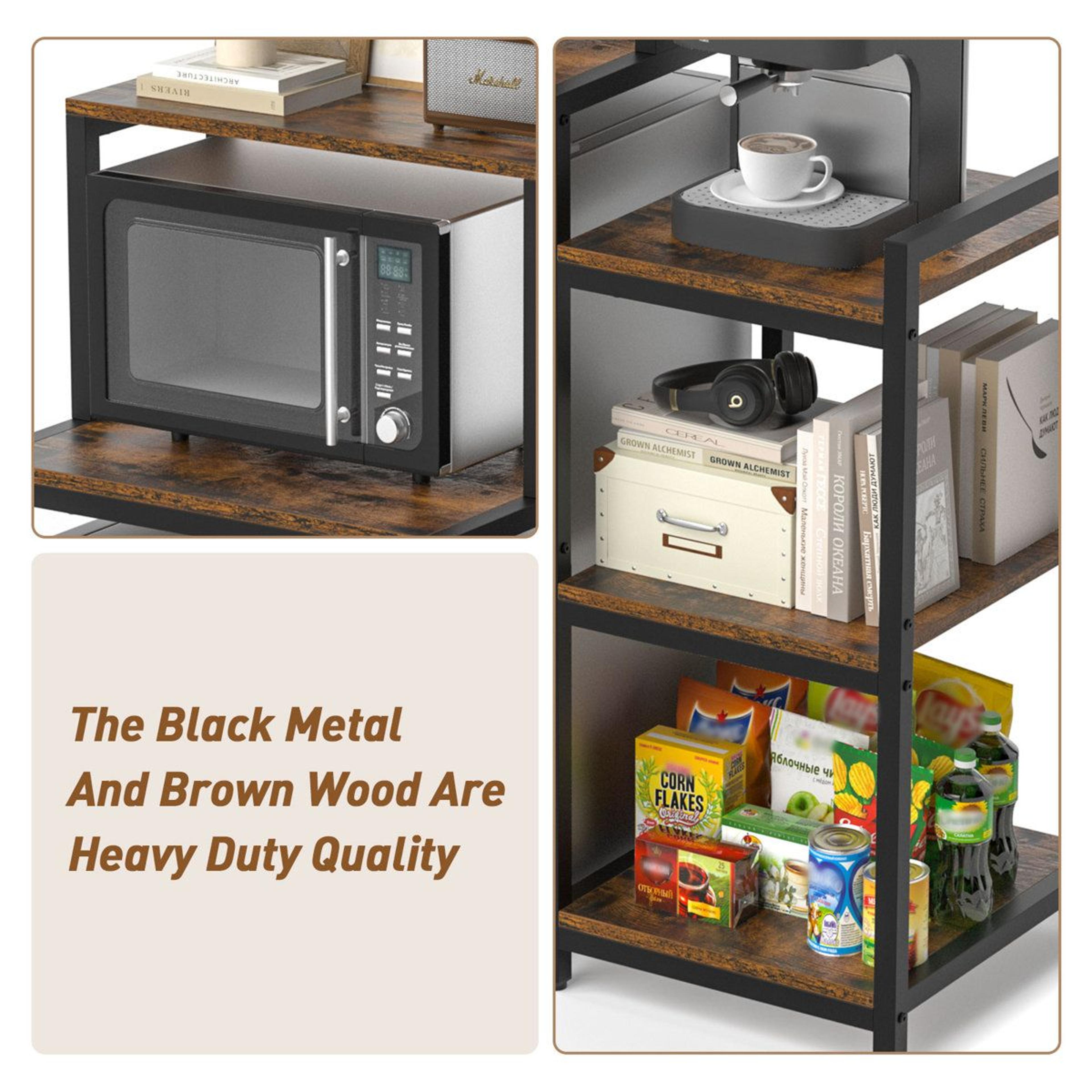 3 Tier Mini Fridge Stand With Storage Shelves And Microwave Organizer 2