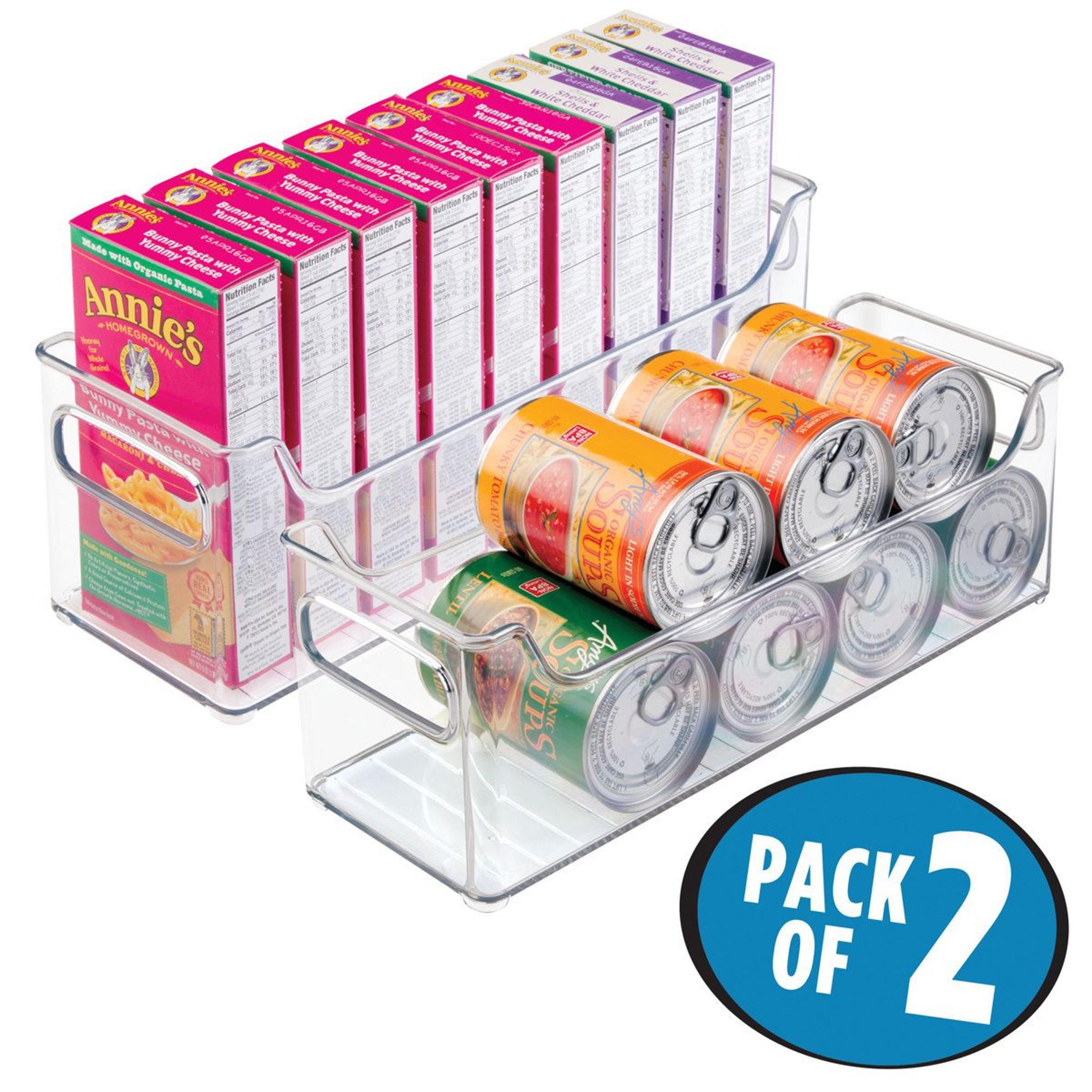 Clear Stackable Fridge Organizer Bins BPA Free Food Storage Containers Set Of 2 1