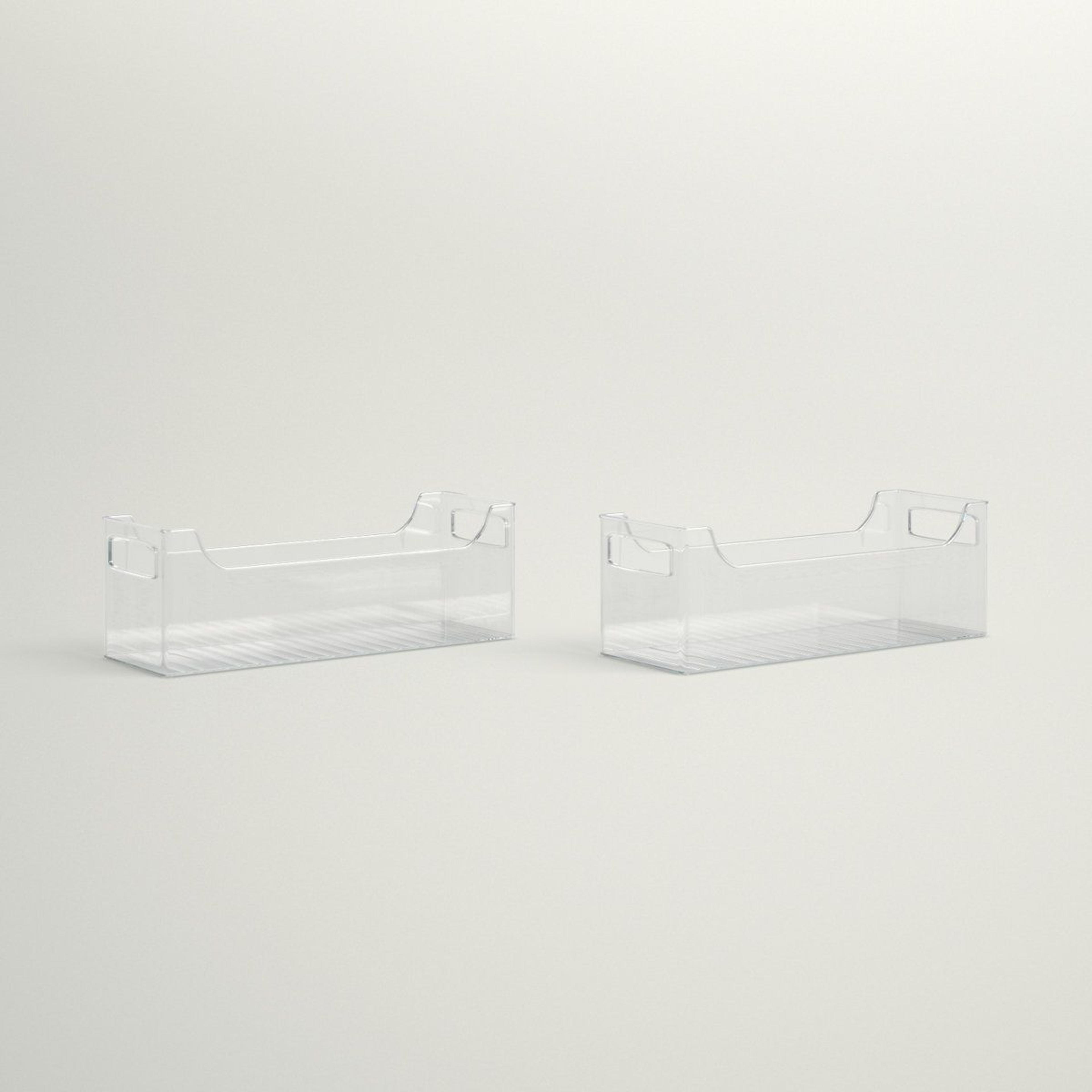 Clear Stackable Fridge Organizer Bins BPA Free Food Storage Containers Set Of 2 8