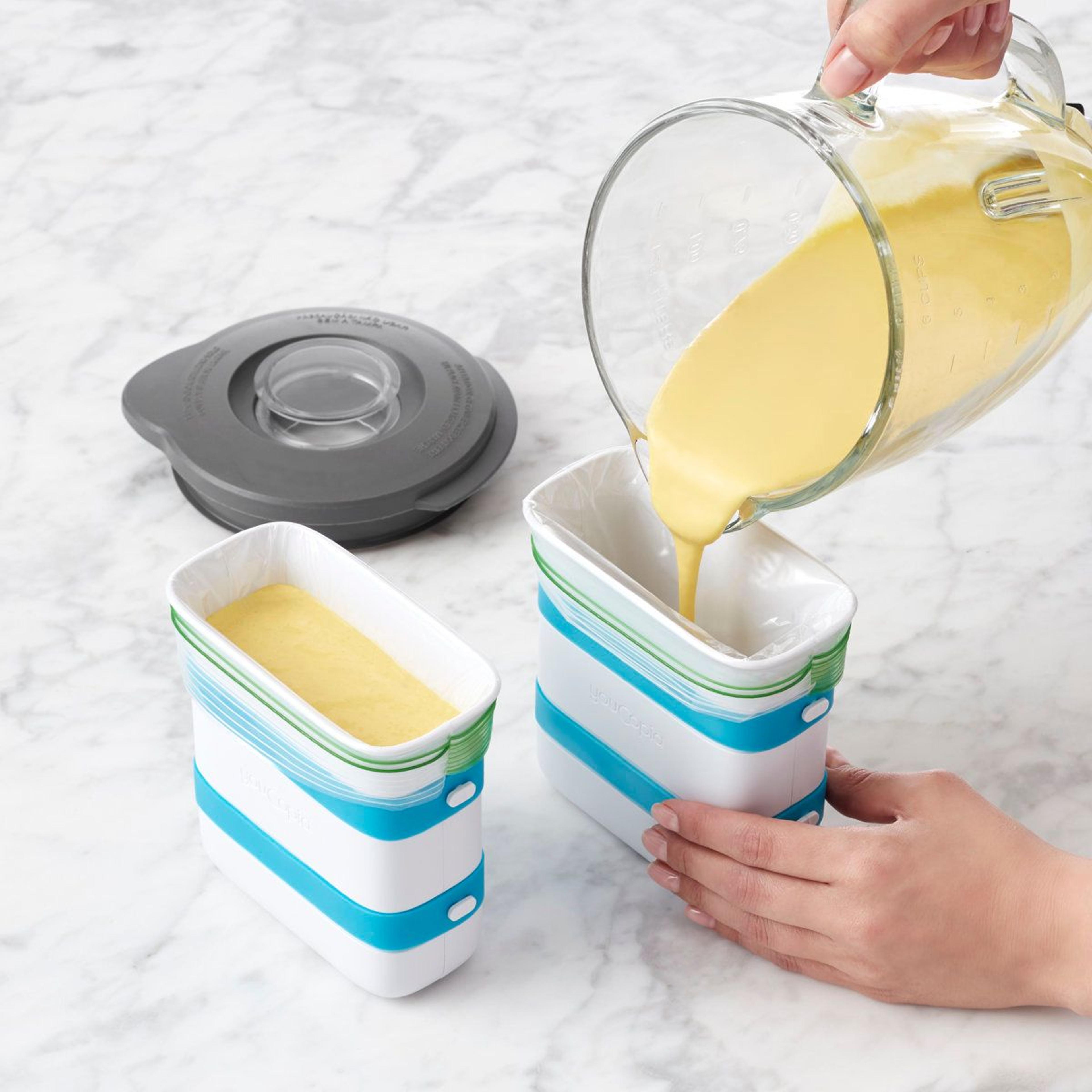 2 cup freezer food block maker meal prep storage mold 2 pack