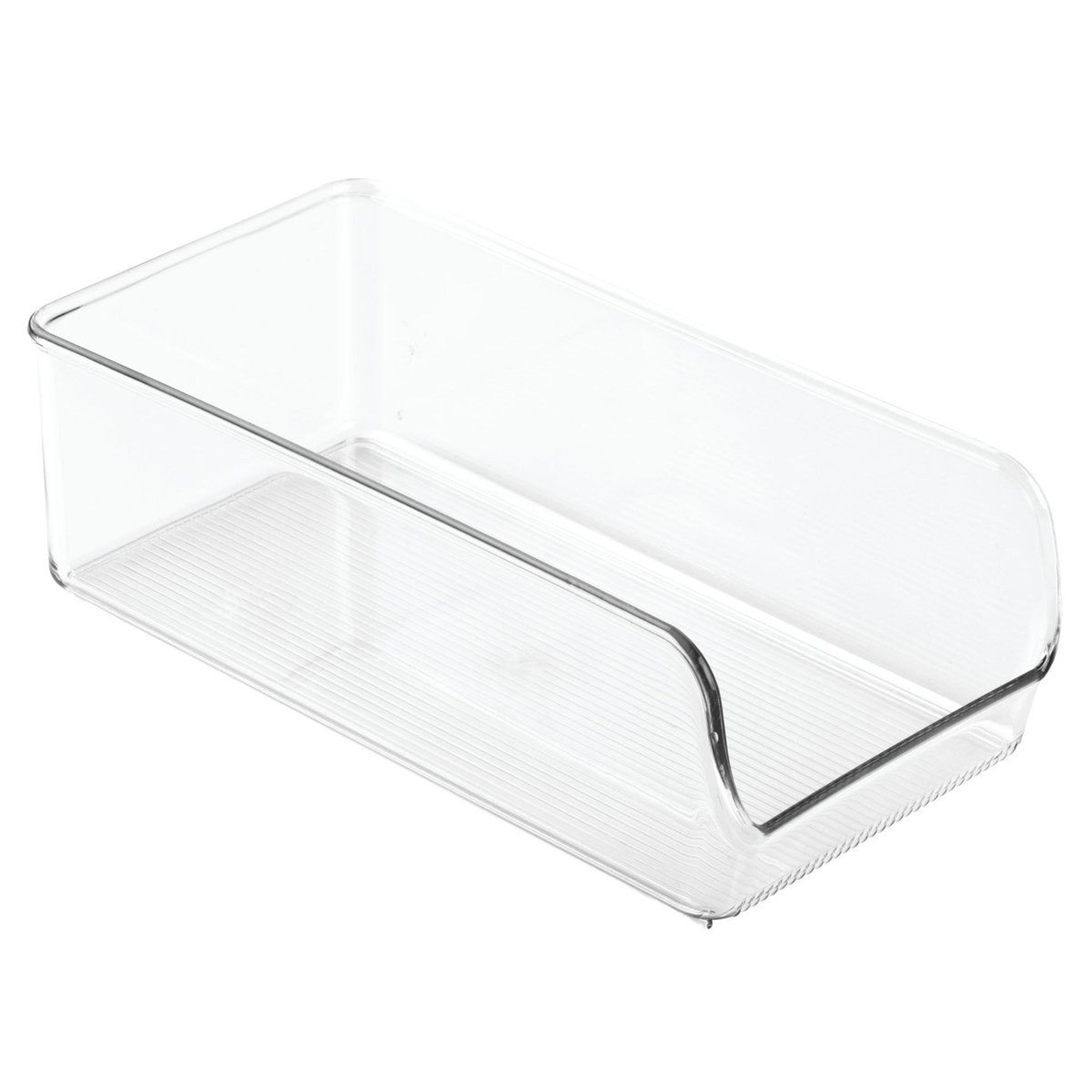 clear refrigerator organizer bin for fridge freezer and pantry storage