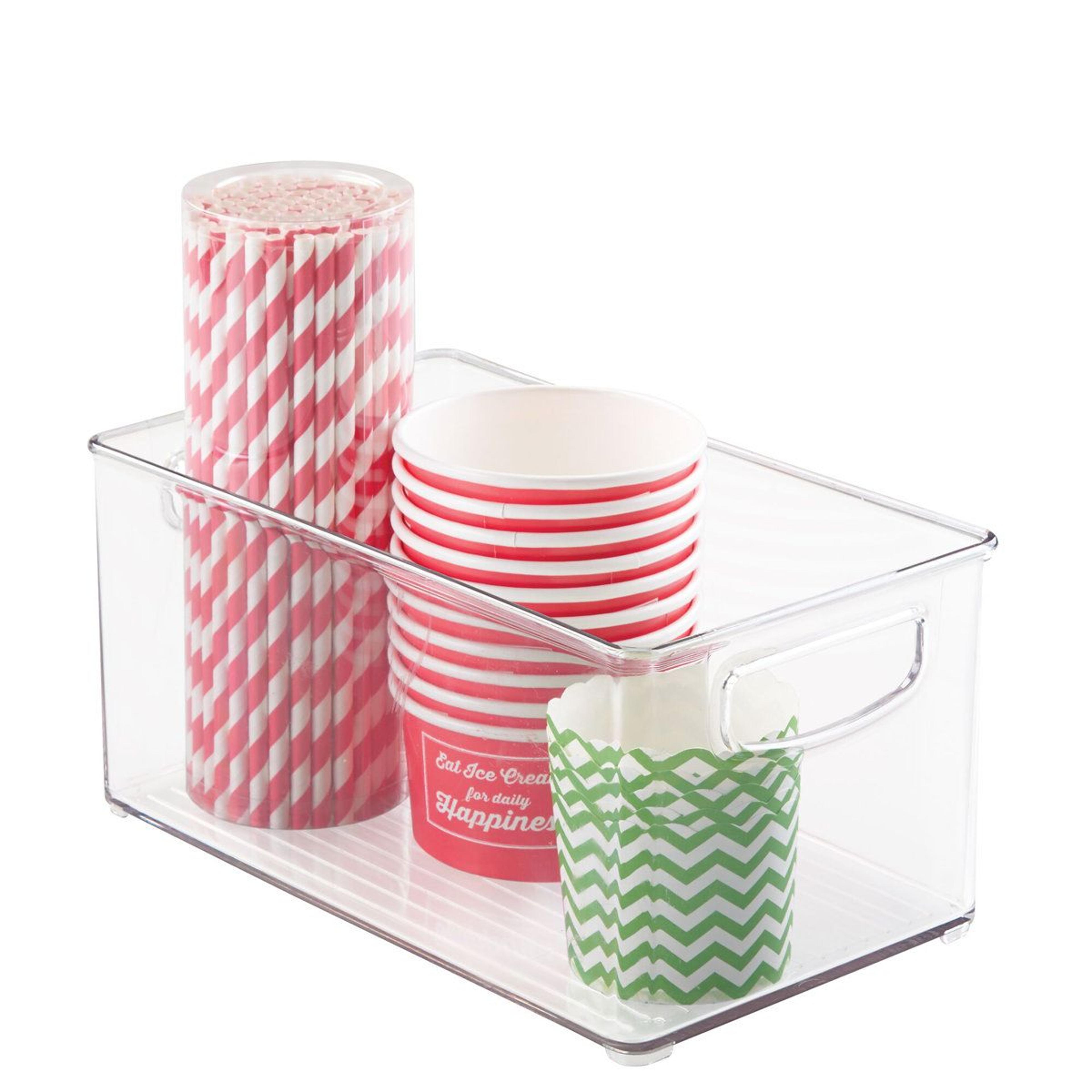 Clear Pantry Organizer Bins With Handles 6 Piece Refrigerator Storage Set 6