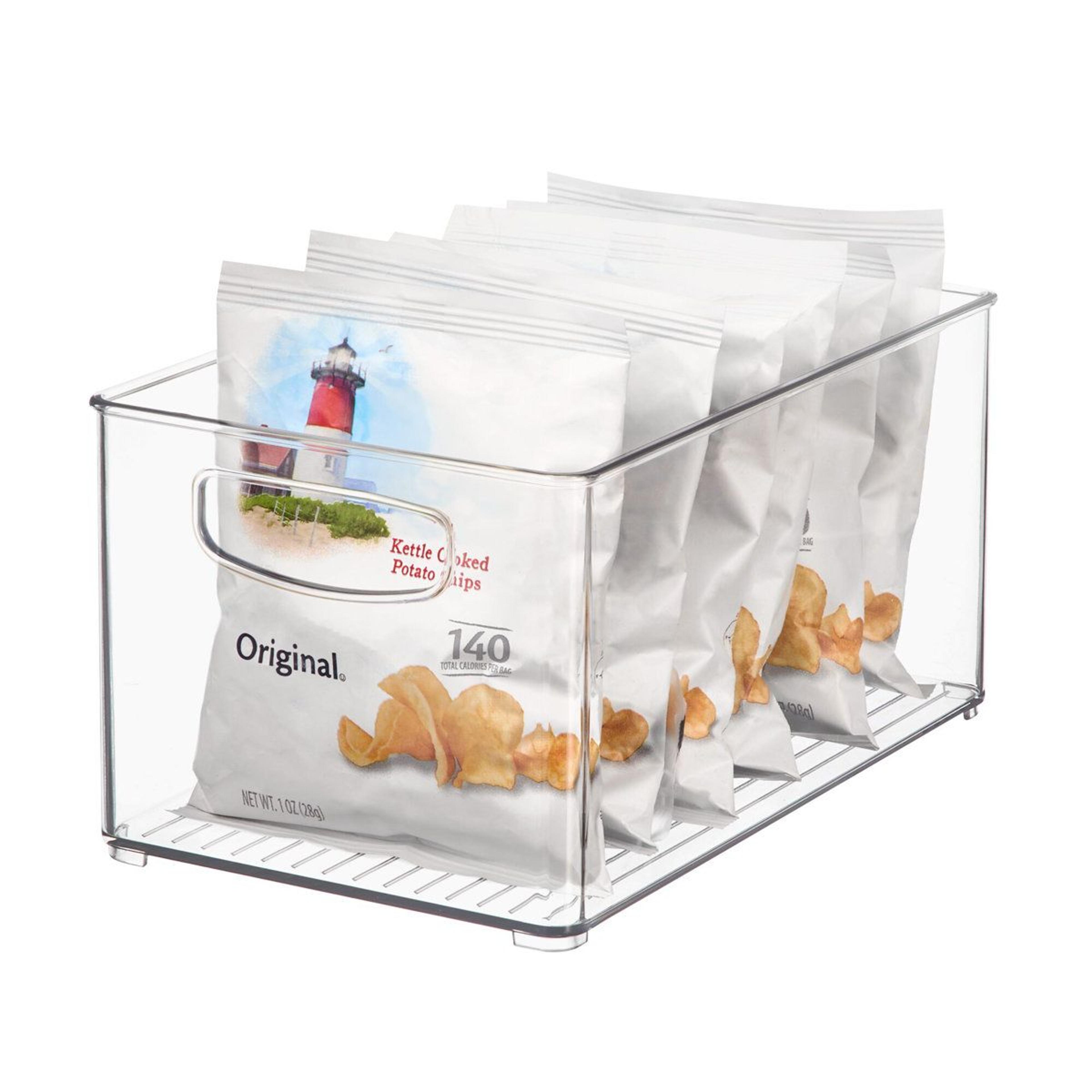 Clear Pantry Organizer Bins With Handles 6 Piece Refrigerator Storage Set 5
