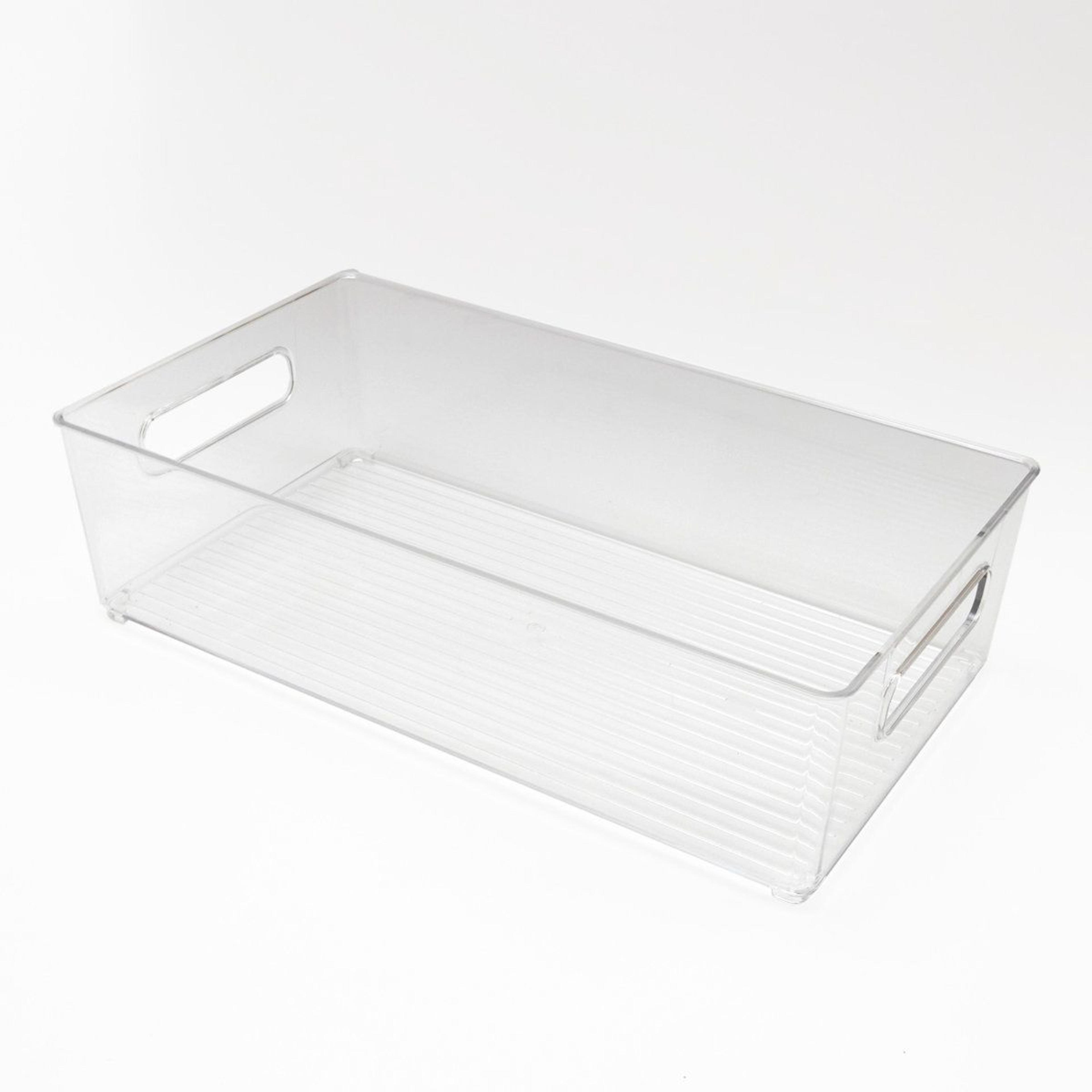 clear refrigerator organizer bin with handles freezer safe food storage container