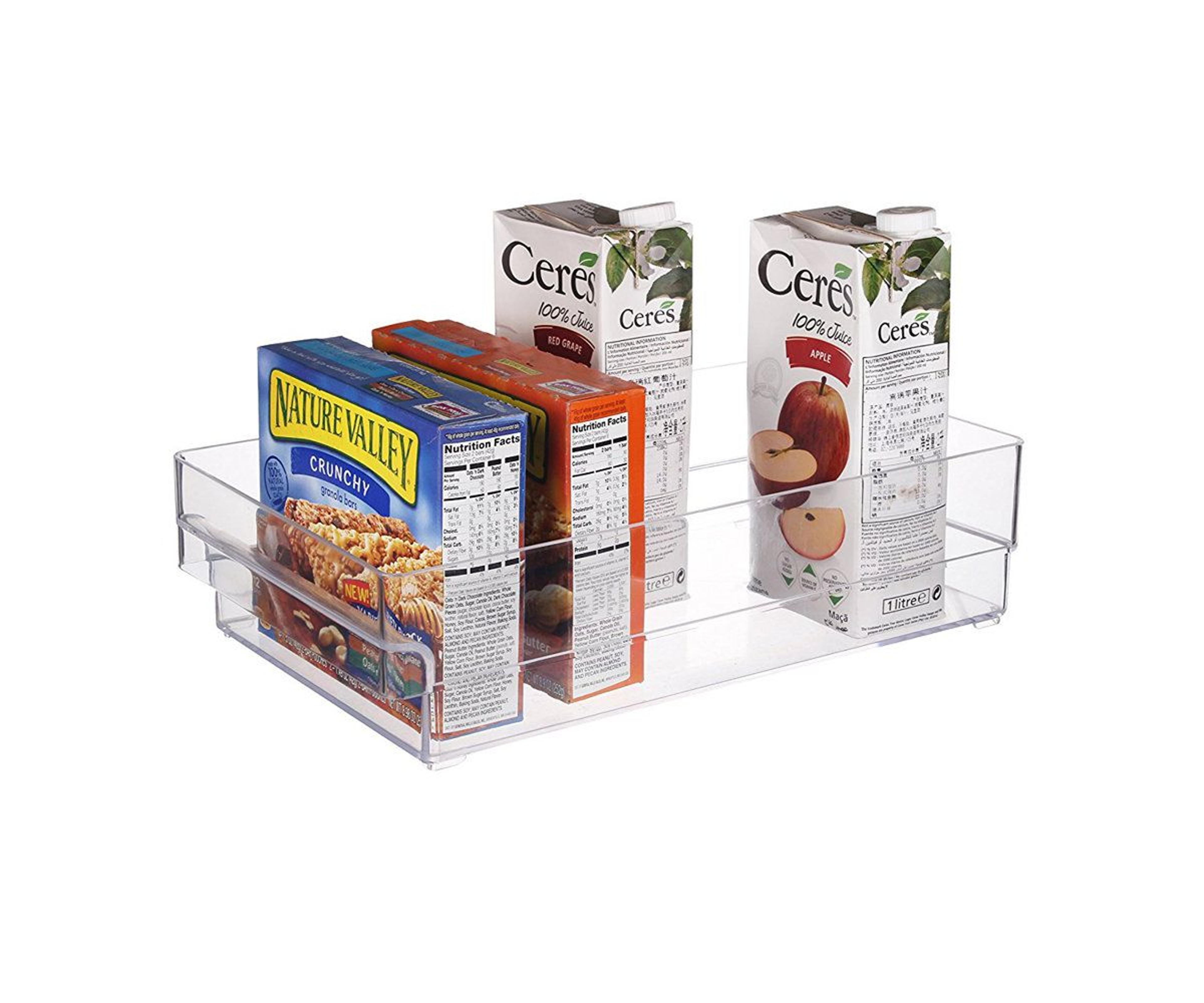 clear stackable fridge organizer bin for refrigerator freezer and pantry