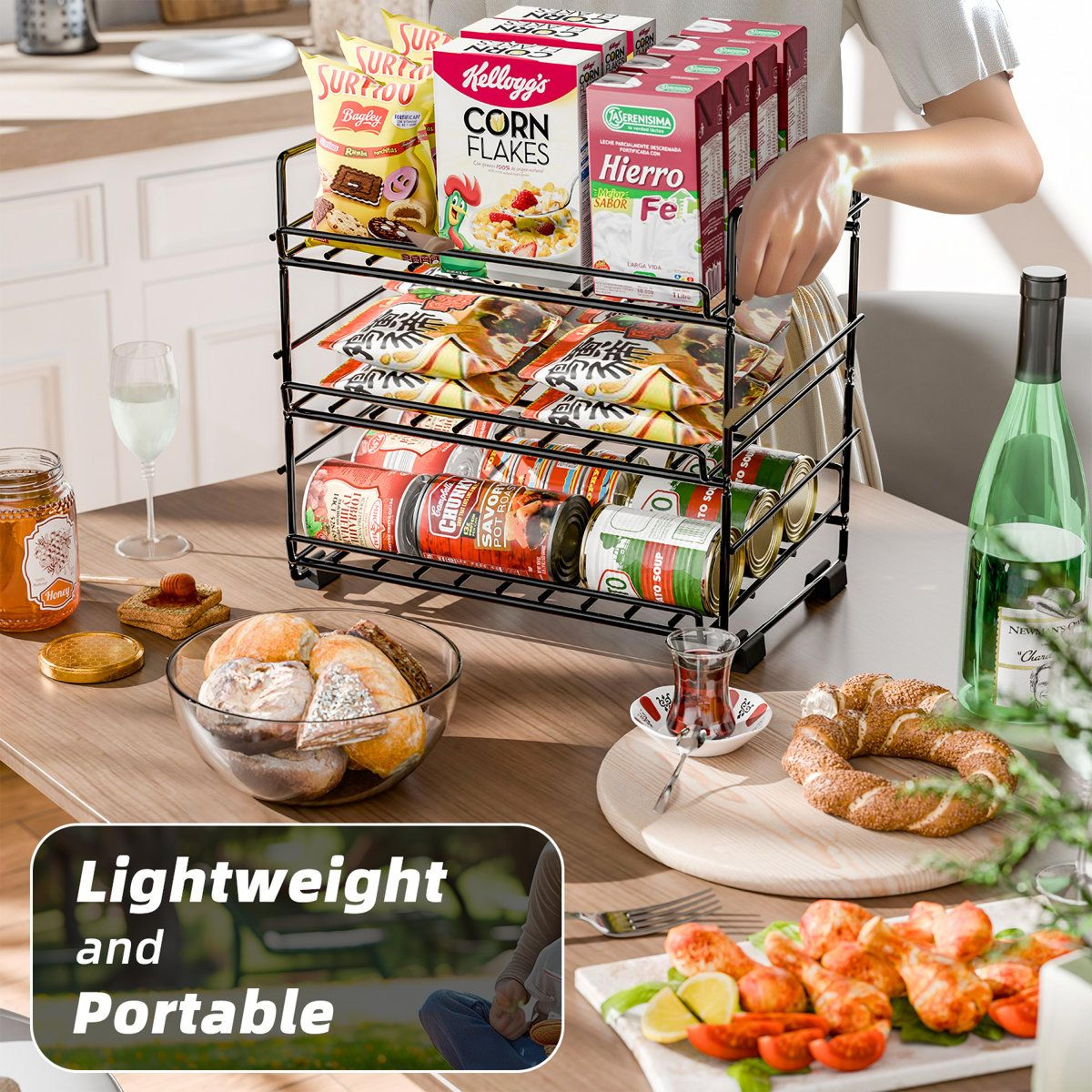 3 Tier Can Organizer Rack 36 Can Pantry Storage Dispenser 1