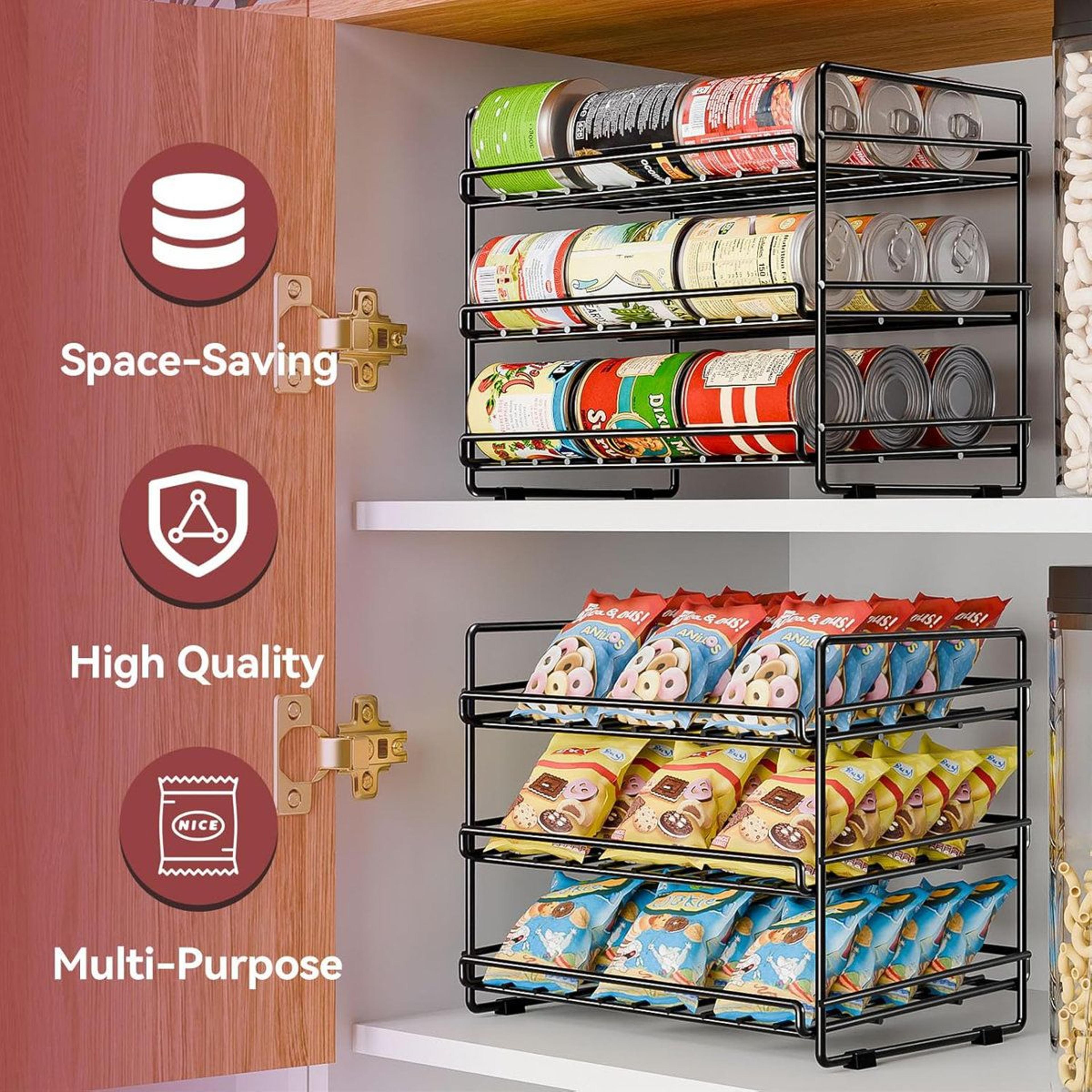 3 Tier Can Organizer Rack 36 Can Pantry Storage Dispenser 3