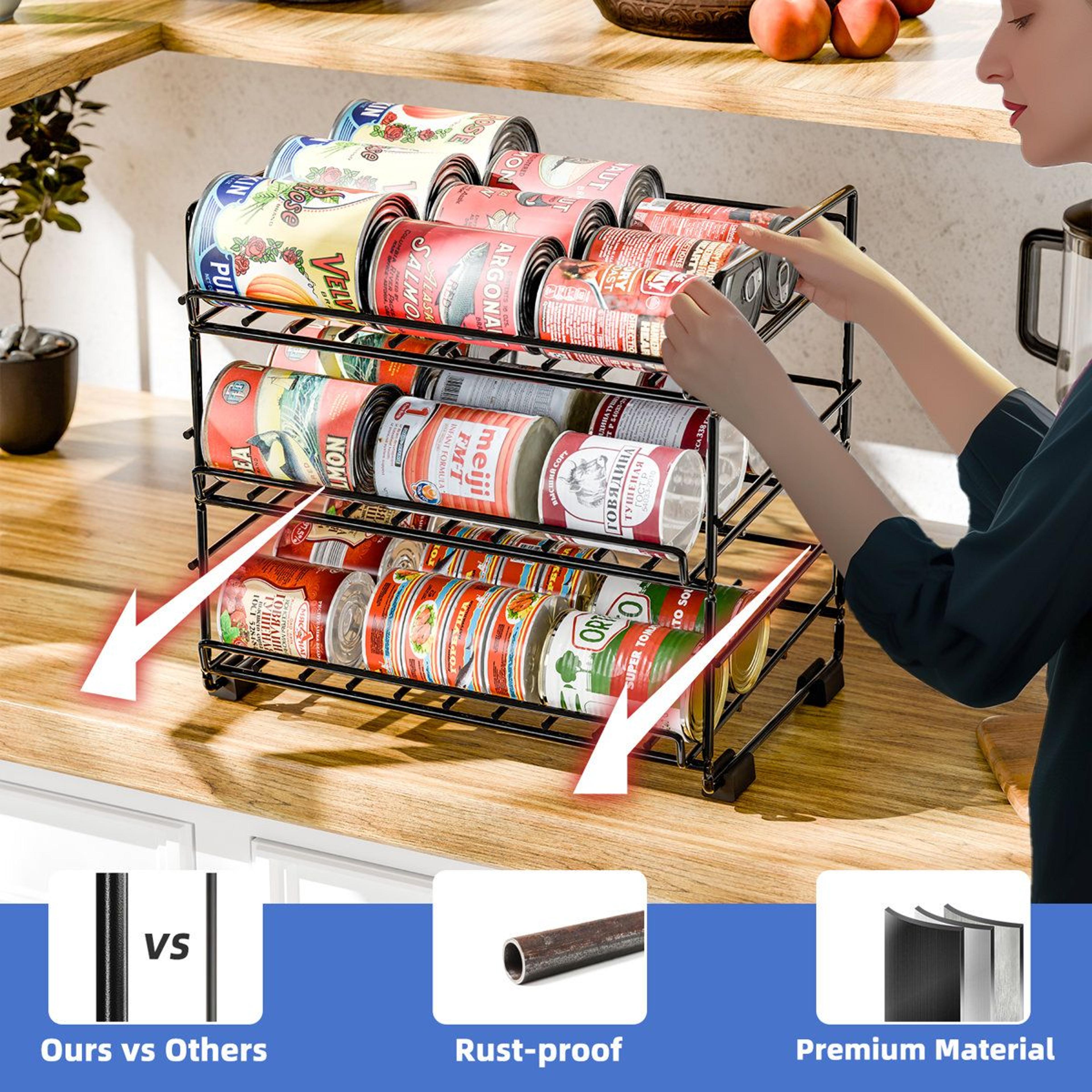3 Tier Can Organizer Rack 36 Can Pantry Storage Dispenser 2