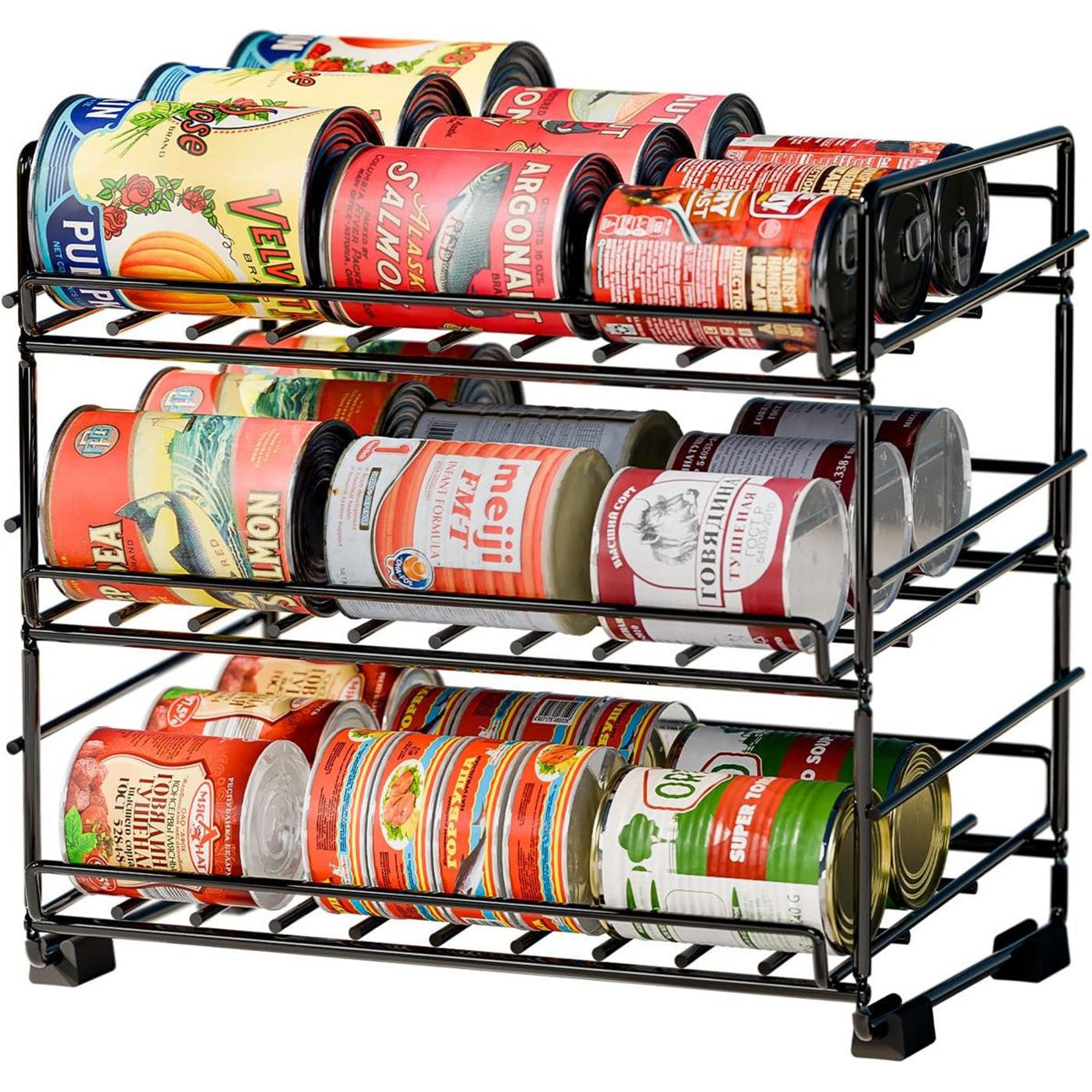 3 tier can organizer rack 36 can pantry storage dispenser