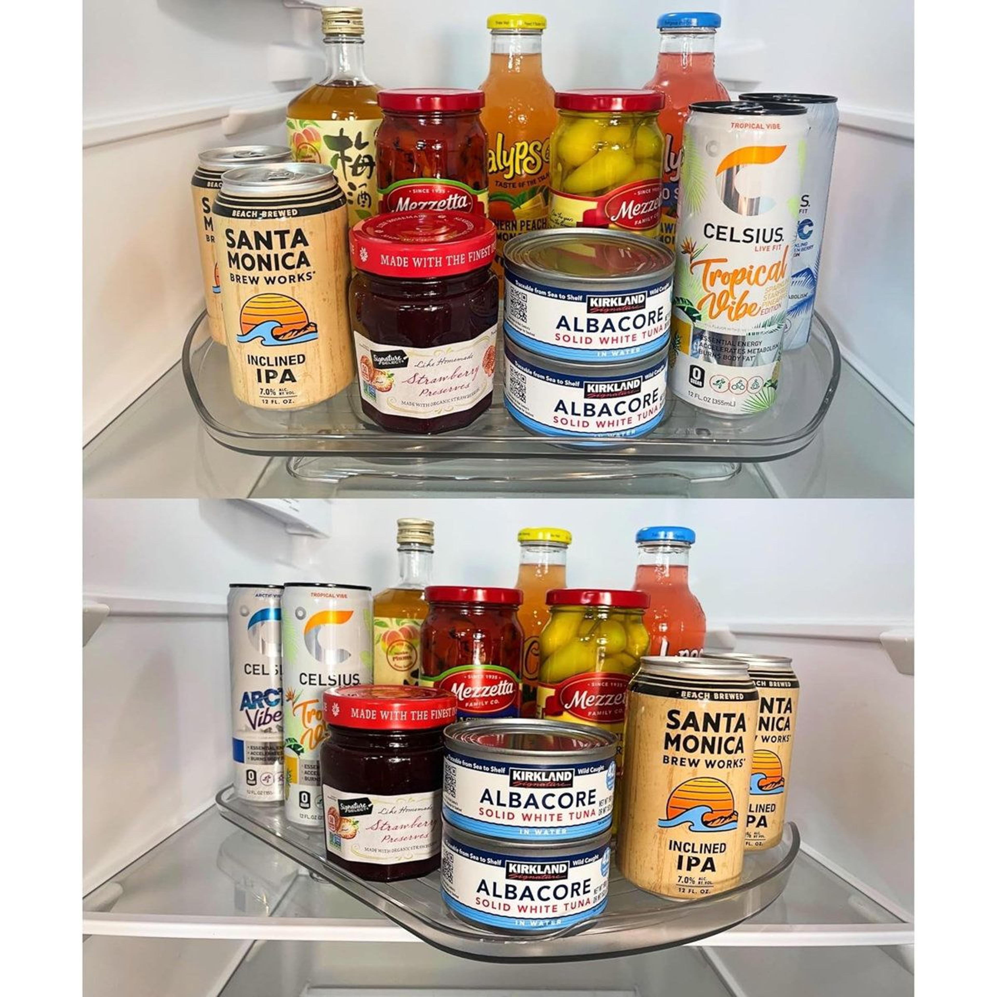 rectangular refrigerator lazy susan 360 degree clear fridge organizer turntable