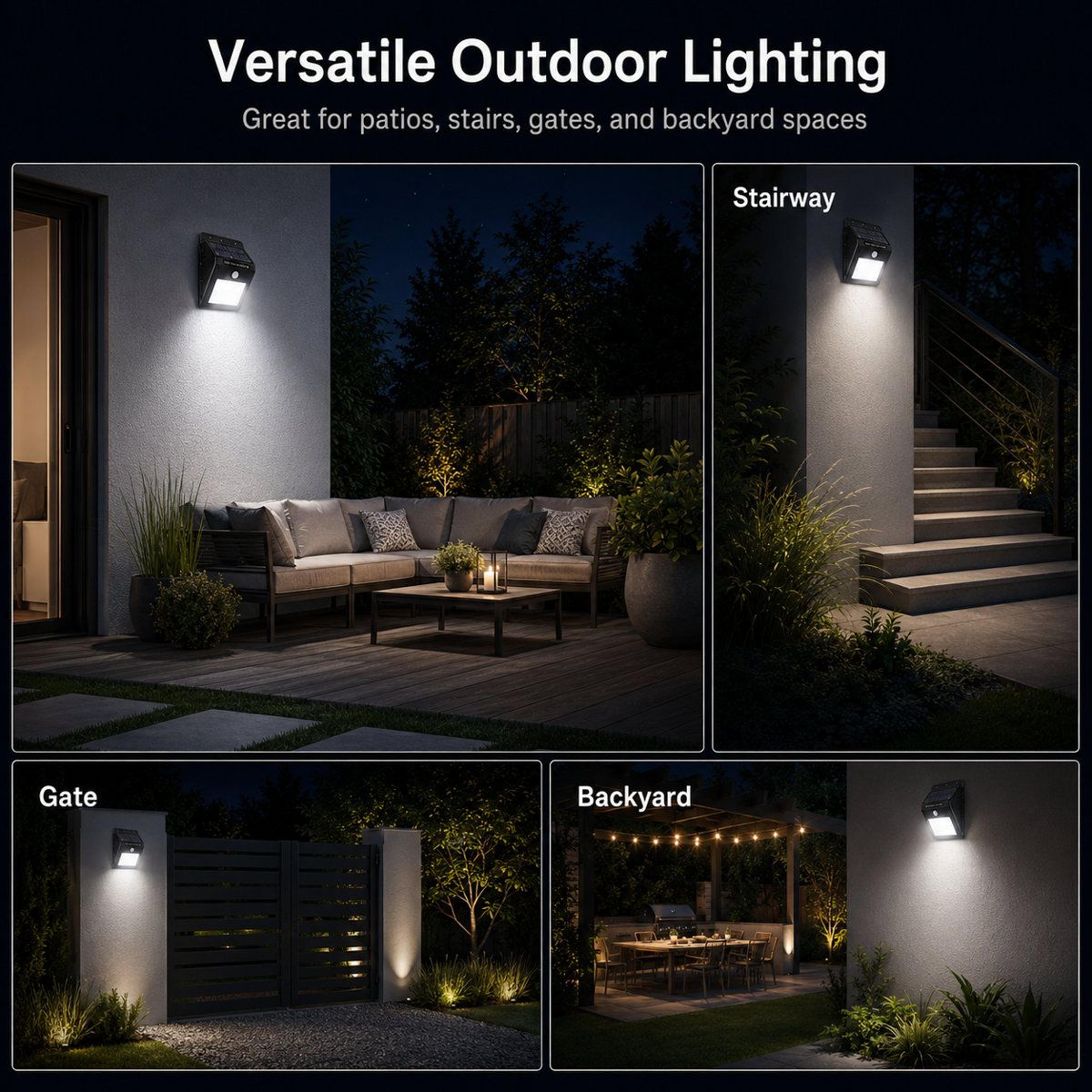 30LED Solar Motion Sensor Lights Outdoor Security Lights Waterproof Set Of 4 4