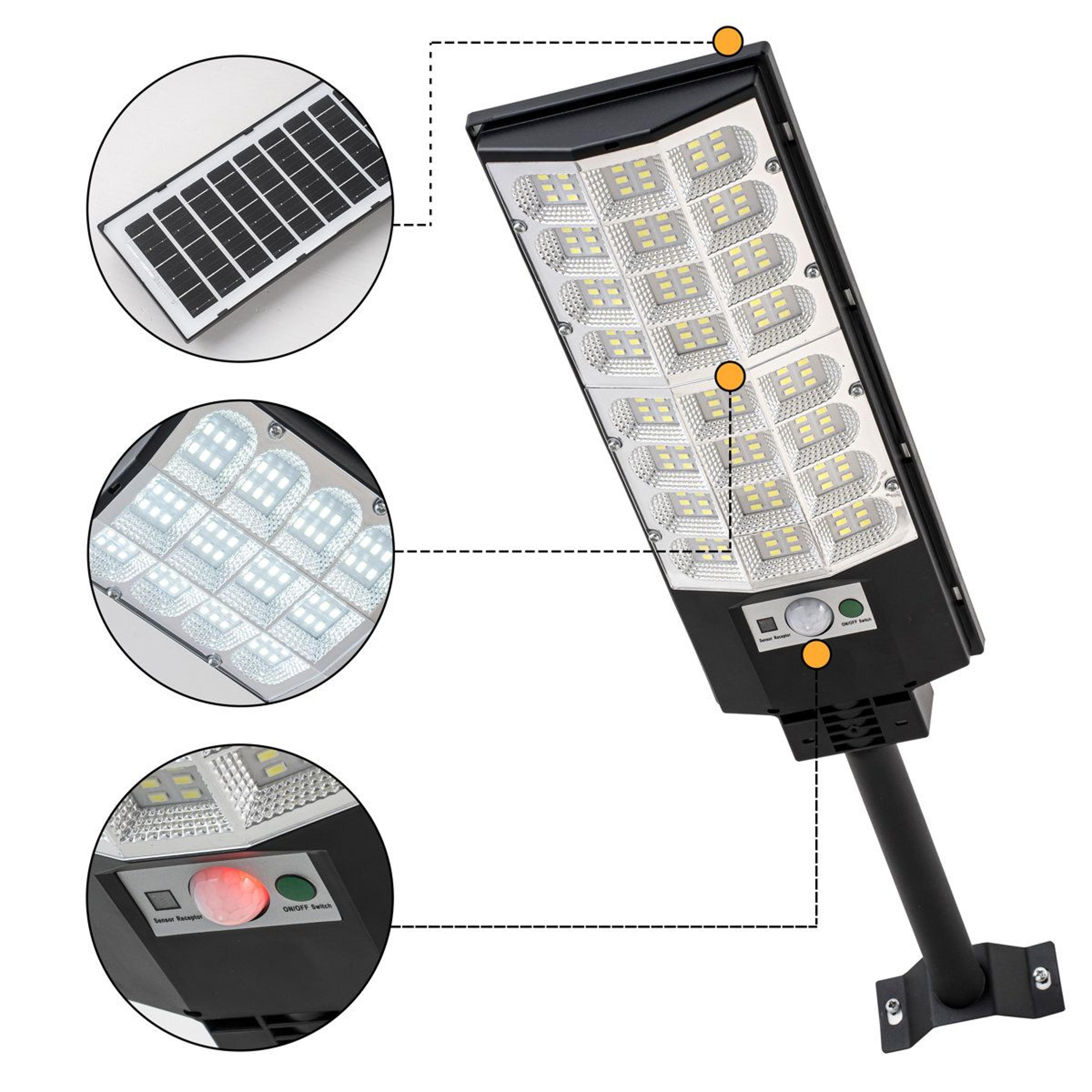 Solar Motion Sensor Street Lights Dusk To Dawn Outdoor Lights With Remote Control Set Of 2 2