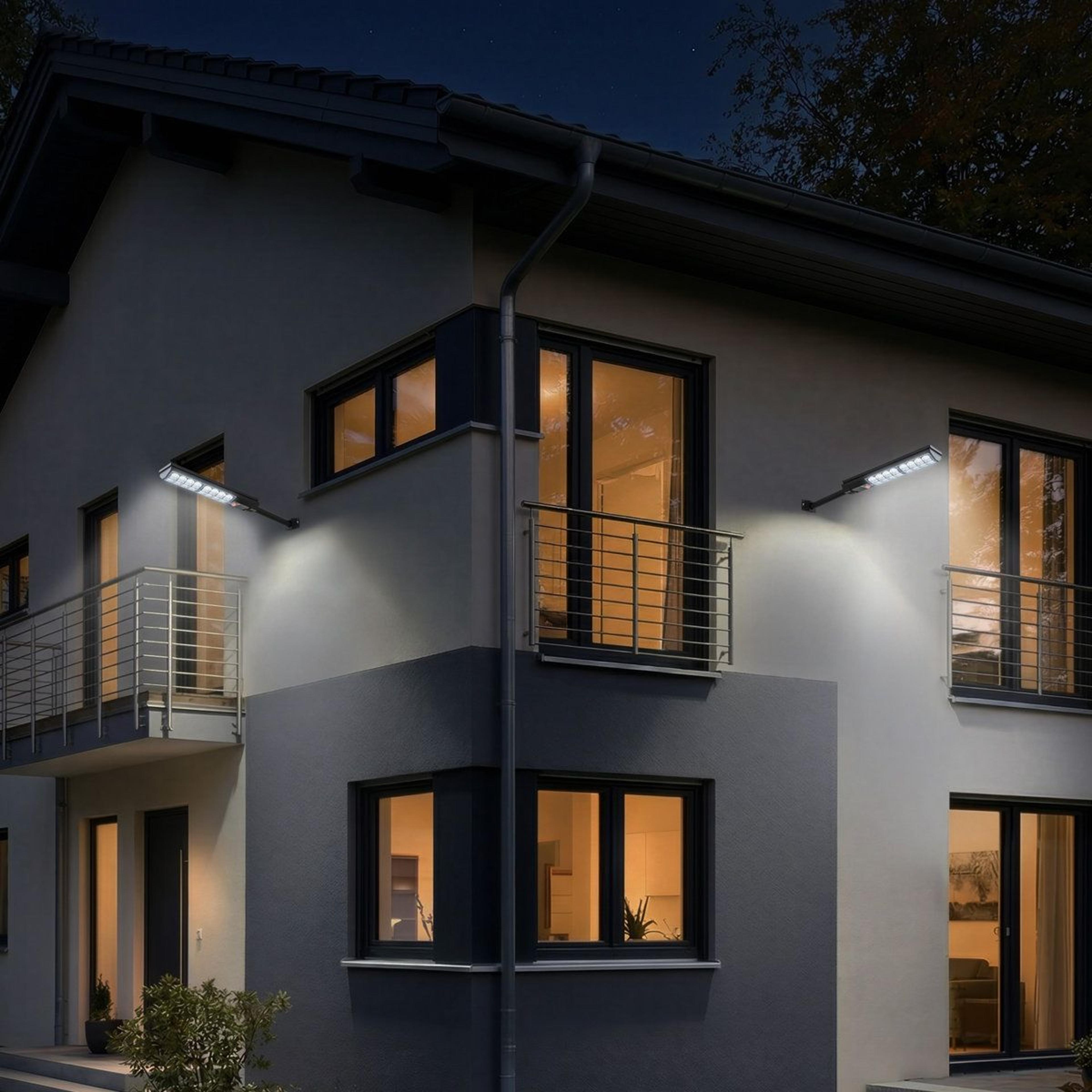 Solar Motion Sensor Street Lights Dusk To Dawn Outdoor Lights With Remote Control Set Of 2 6