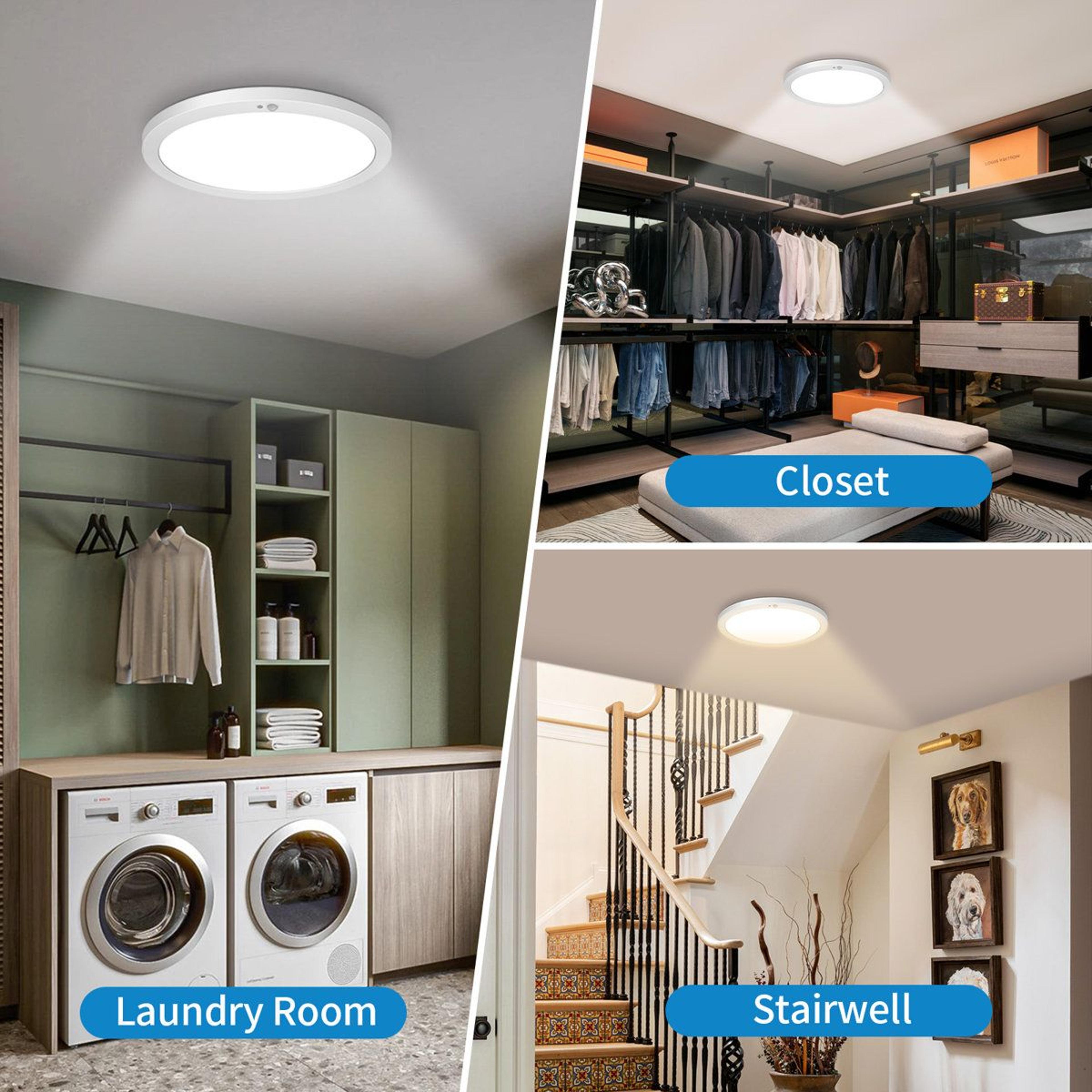 7 Inch Motion Sensor Ceiling Light 5CCT Hardwired LED Flush Mount Light 3