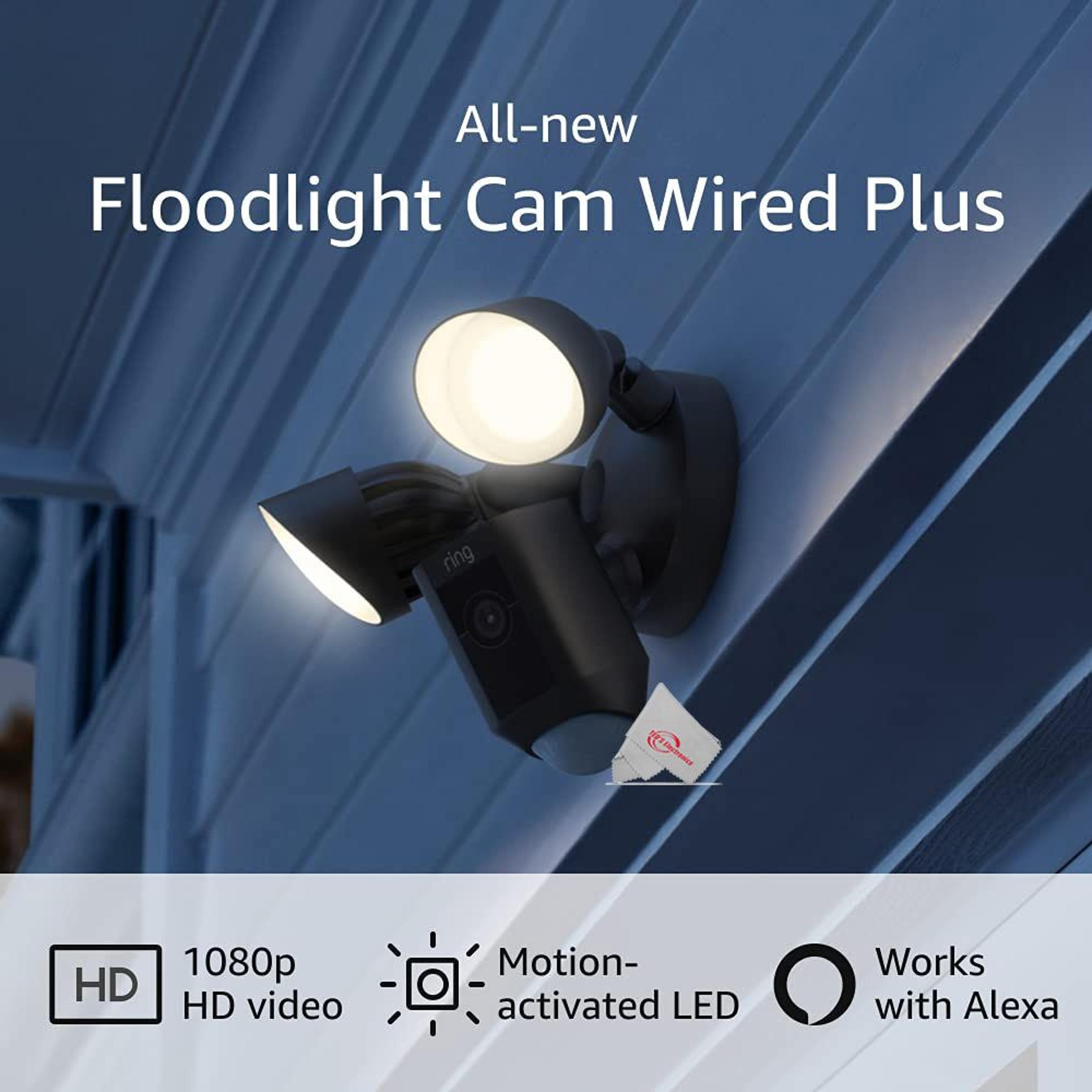 Smart Outdoor Security Floodlight Camera With Motion Sensor And 1080p HD Video 1