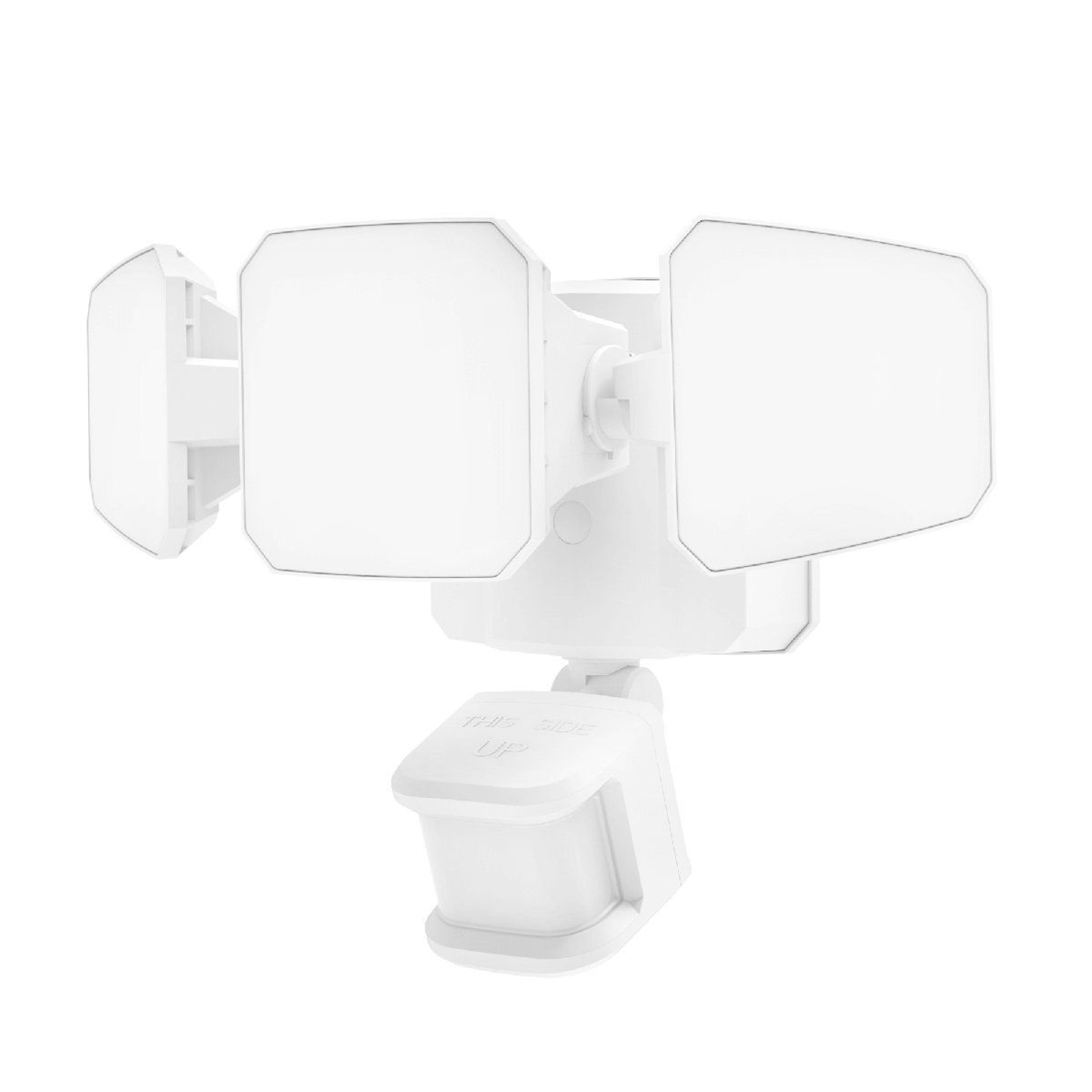 3600 lumen motion activated led security floodlight with triple head lighting