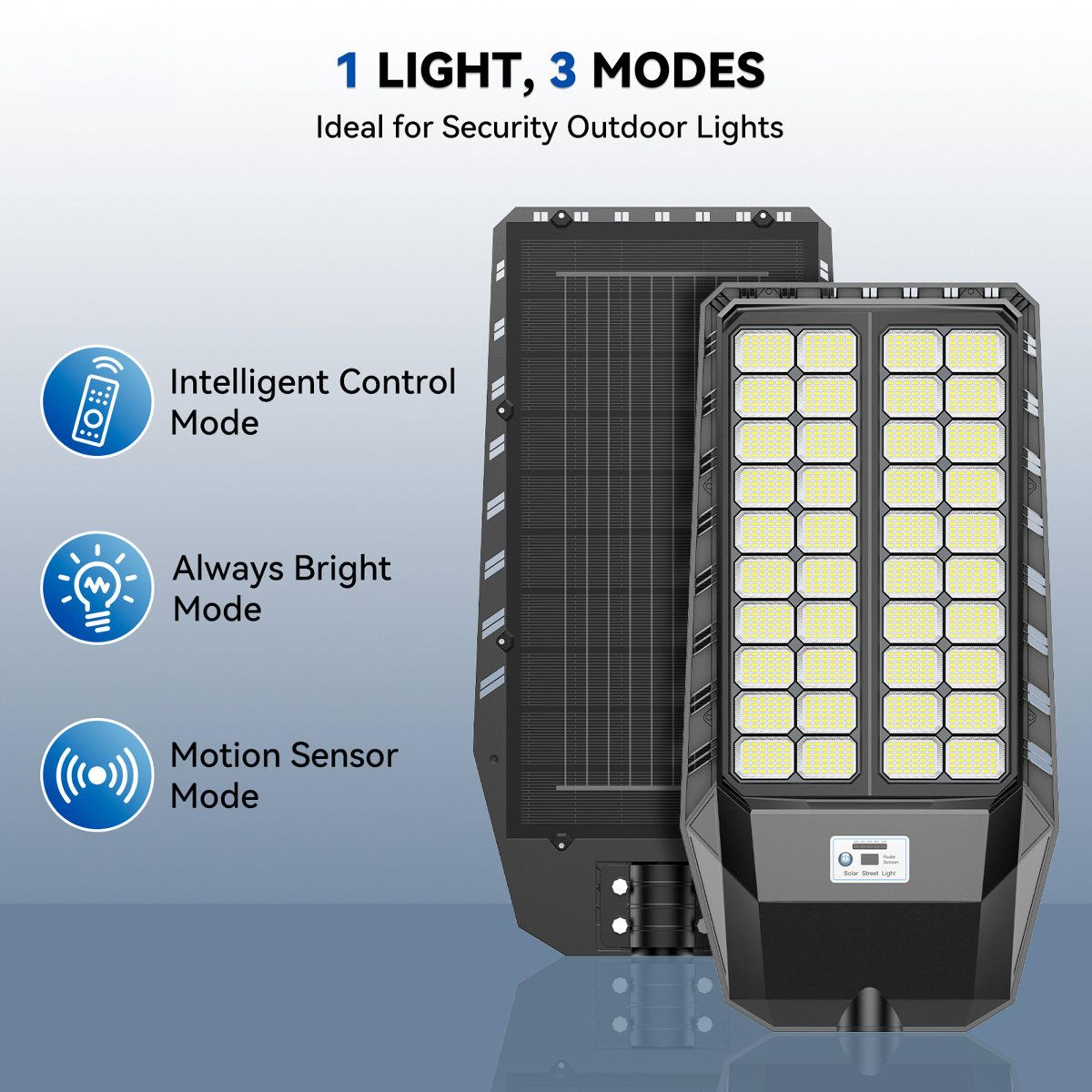 9000W Solar Street Light Motion Sensor Dusk To Dawn Outdoor Security Light 3