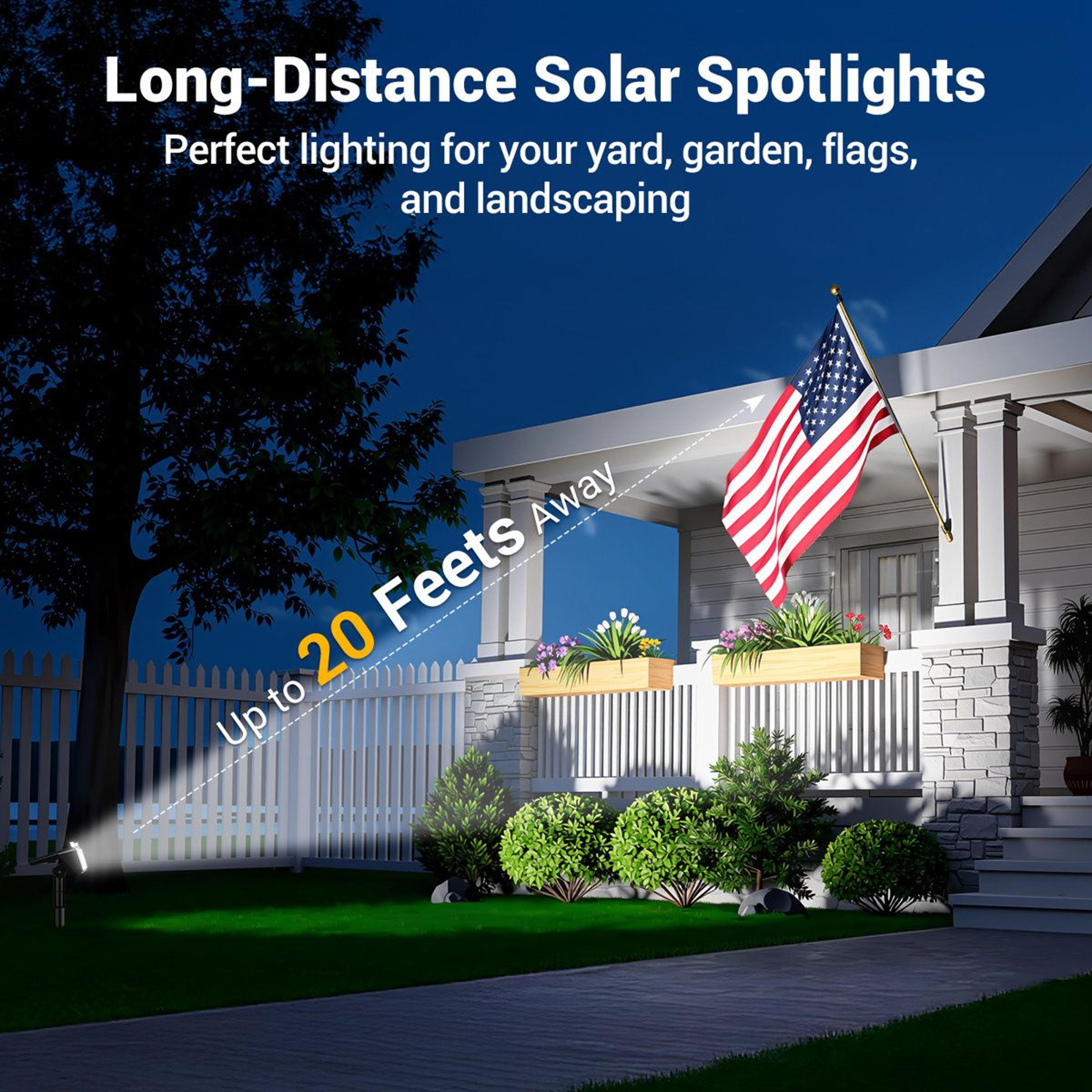 1000 Lumen Solar Spot Lights Outdoor Waterproof Landscape Lights Set Of 4 3