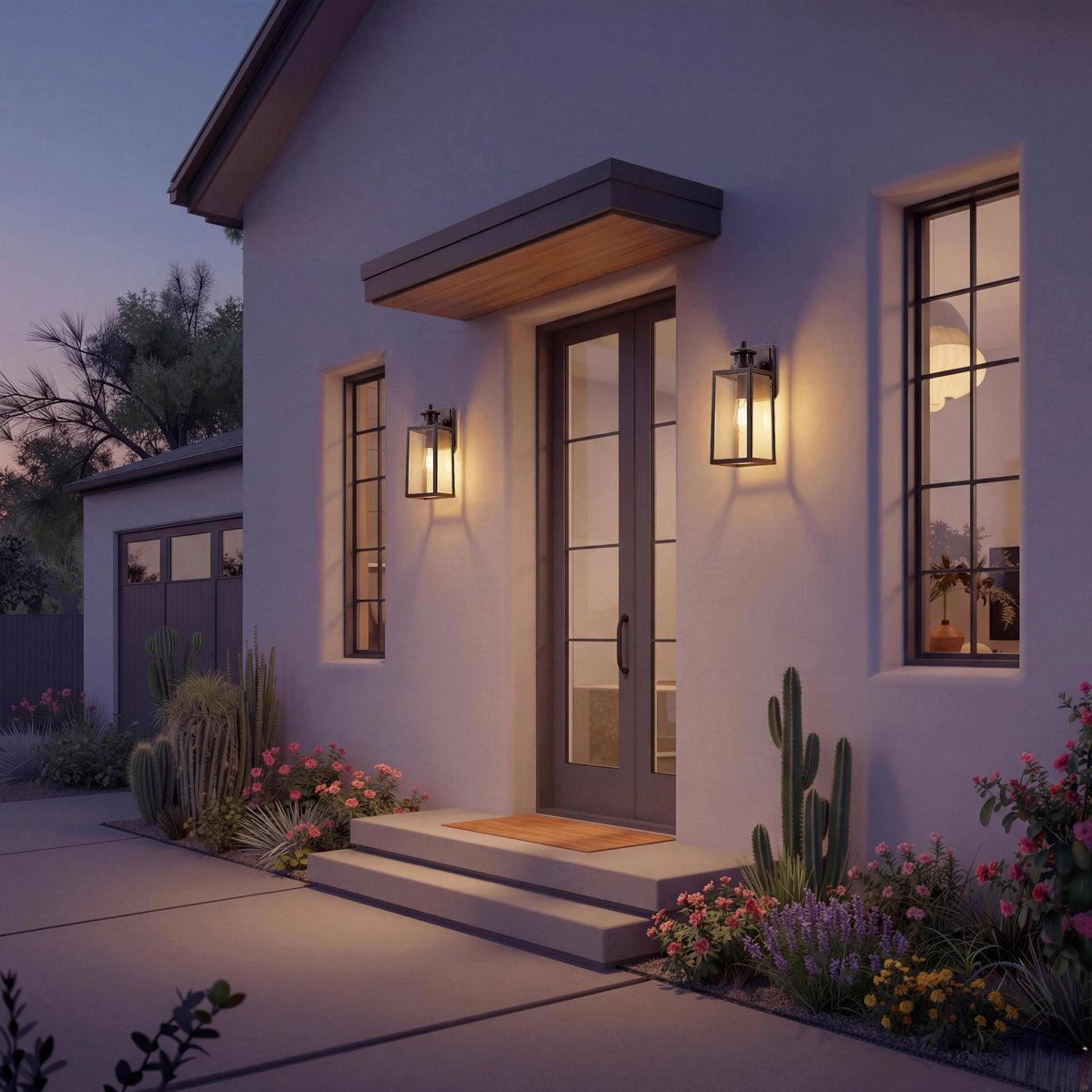 11 Inch Motion Sensor Outdoor Wall Light With Dusk To Dawn Aluminum Lantern 8