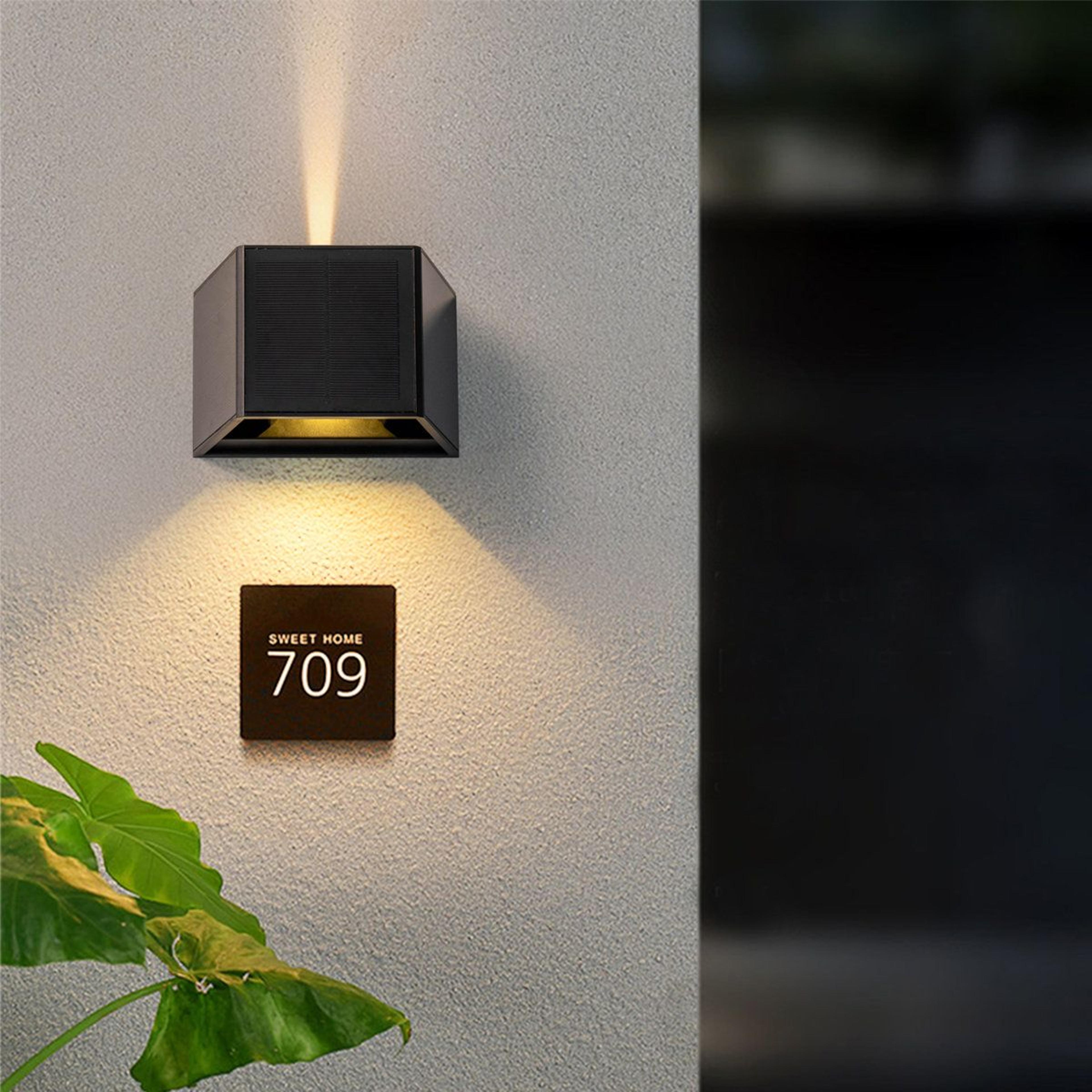 Adjustable Solar Wall Lights Outdoor Waterproof Up Down Sconce 6