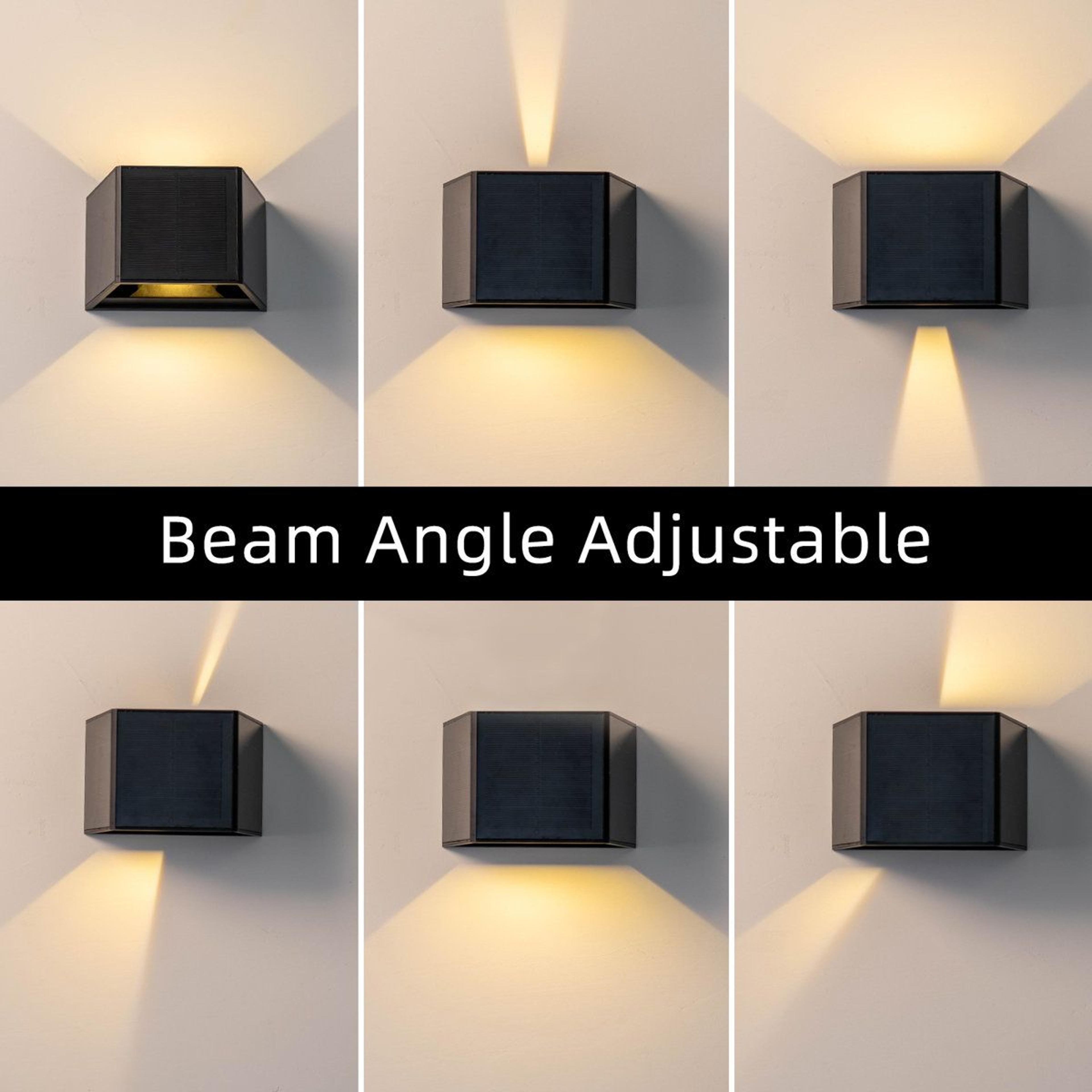 Adjustable Solar Wall Lights Outdoor Waterproof Up Down Sconce 3