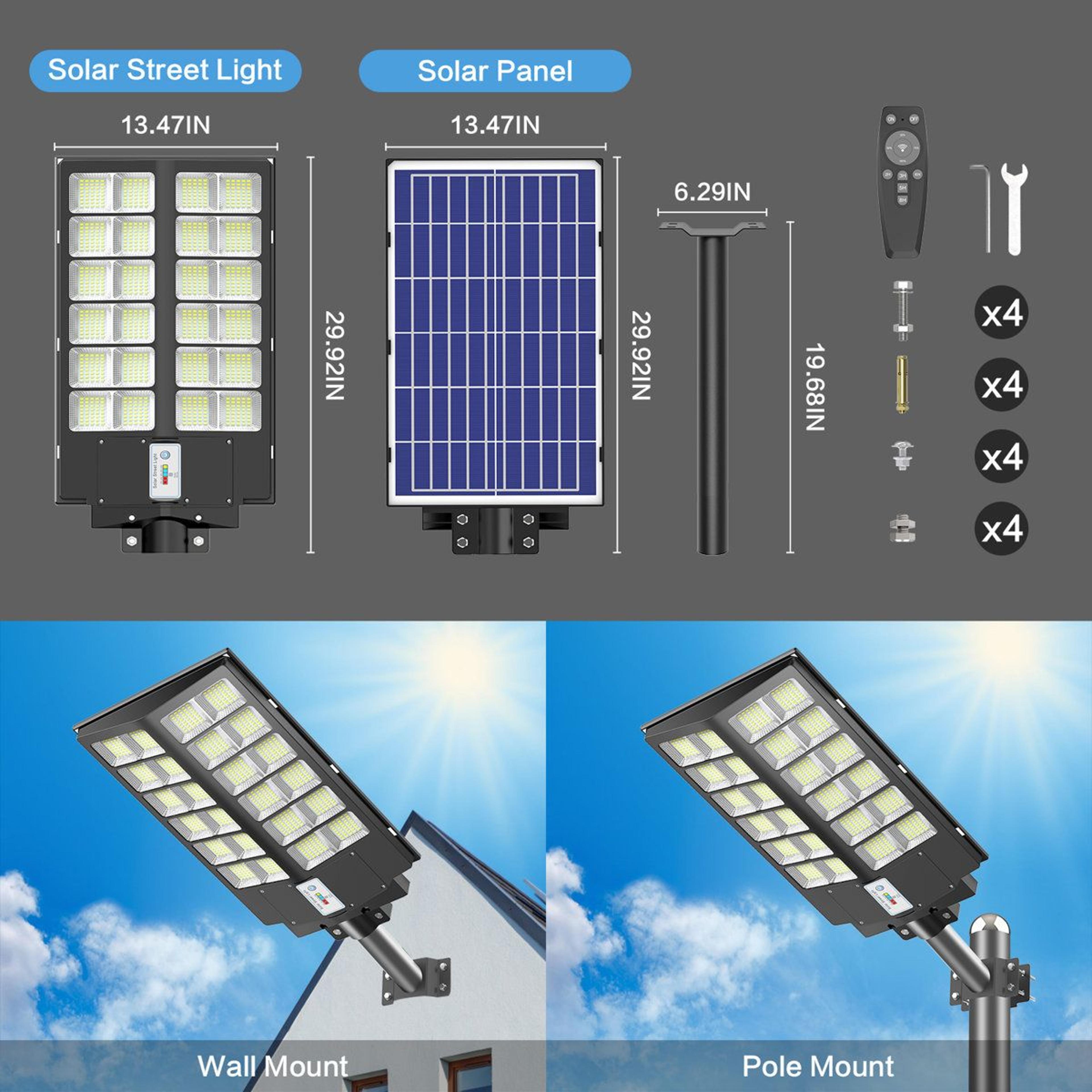 3200W Solar Street Light 240000LM Dusk To Dawn Motion Sensor Outdoor Light 6