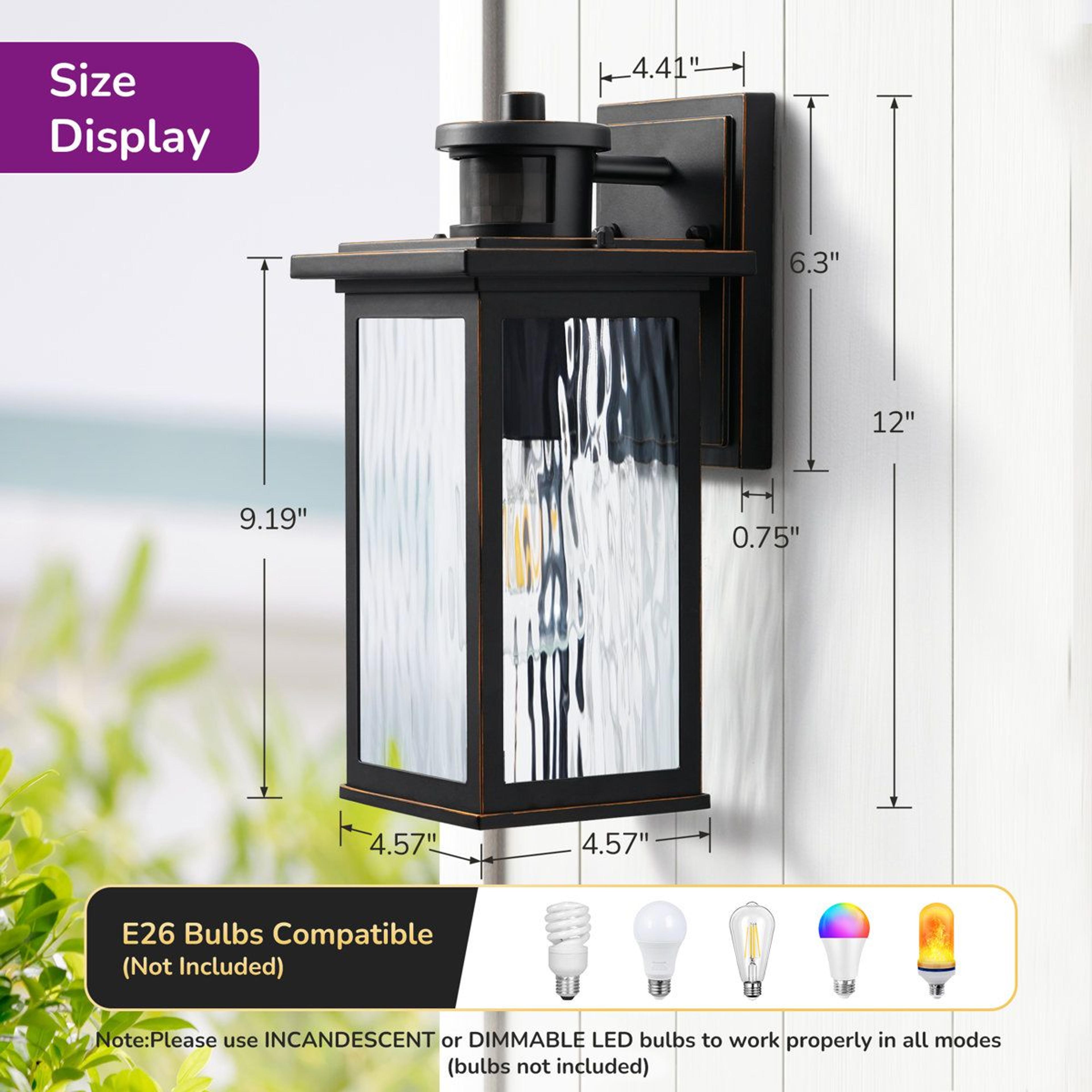 Motion Sensor Outdoor Wall Light With Dusk To Dawn Weather Resistant Lantern 5