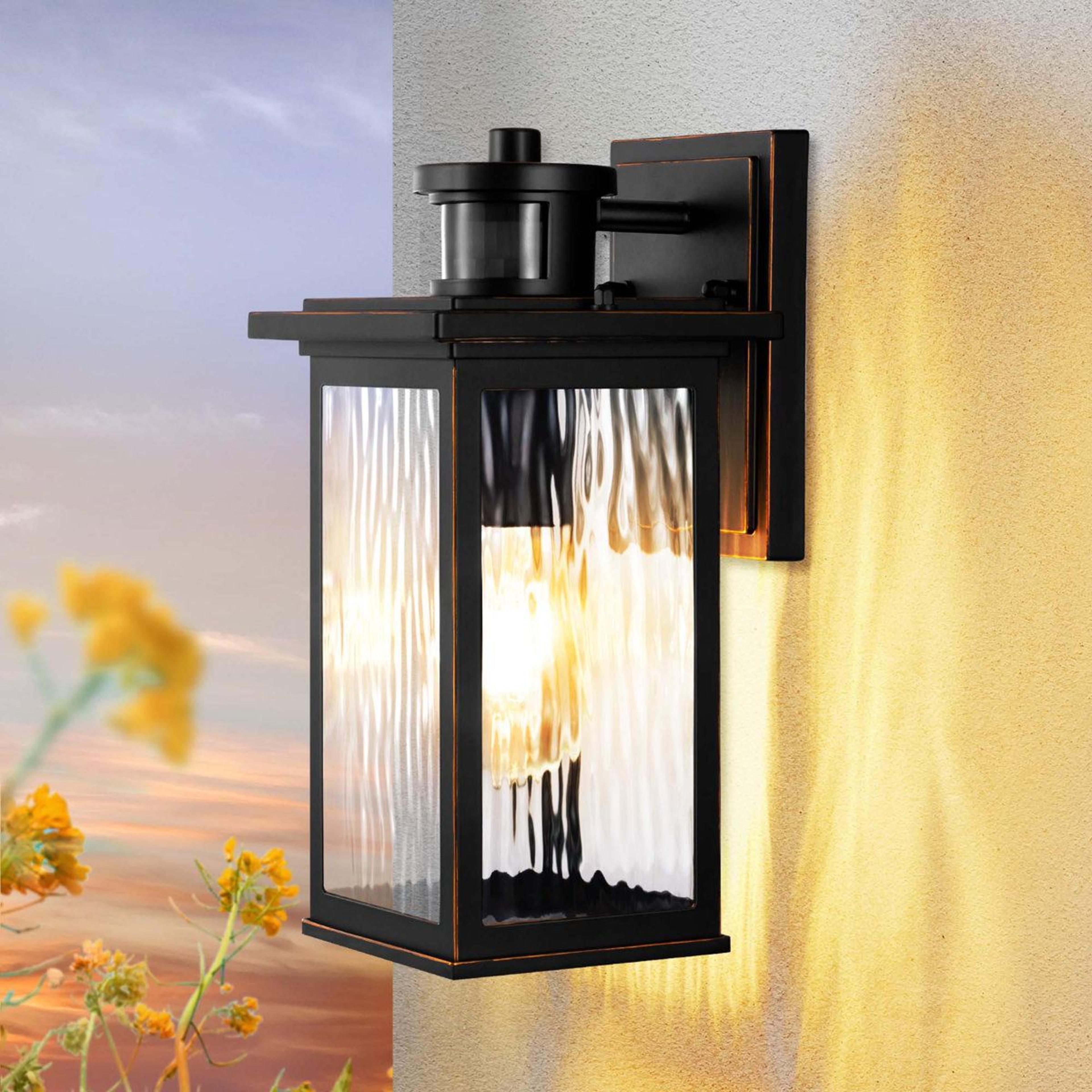 Motion Sensor Outdoor Wall Light With Dusk To Dawn Weather Resistant Lantern 6