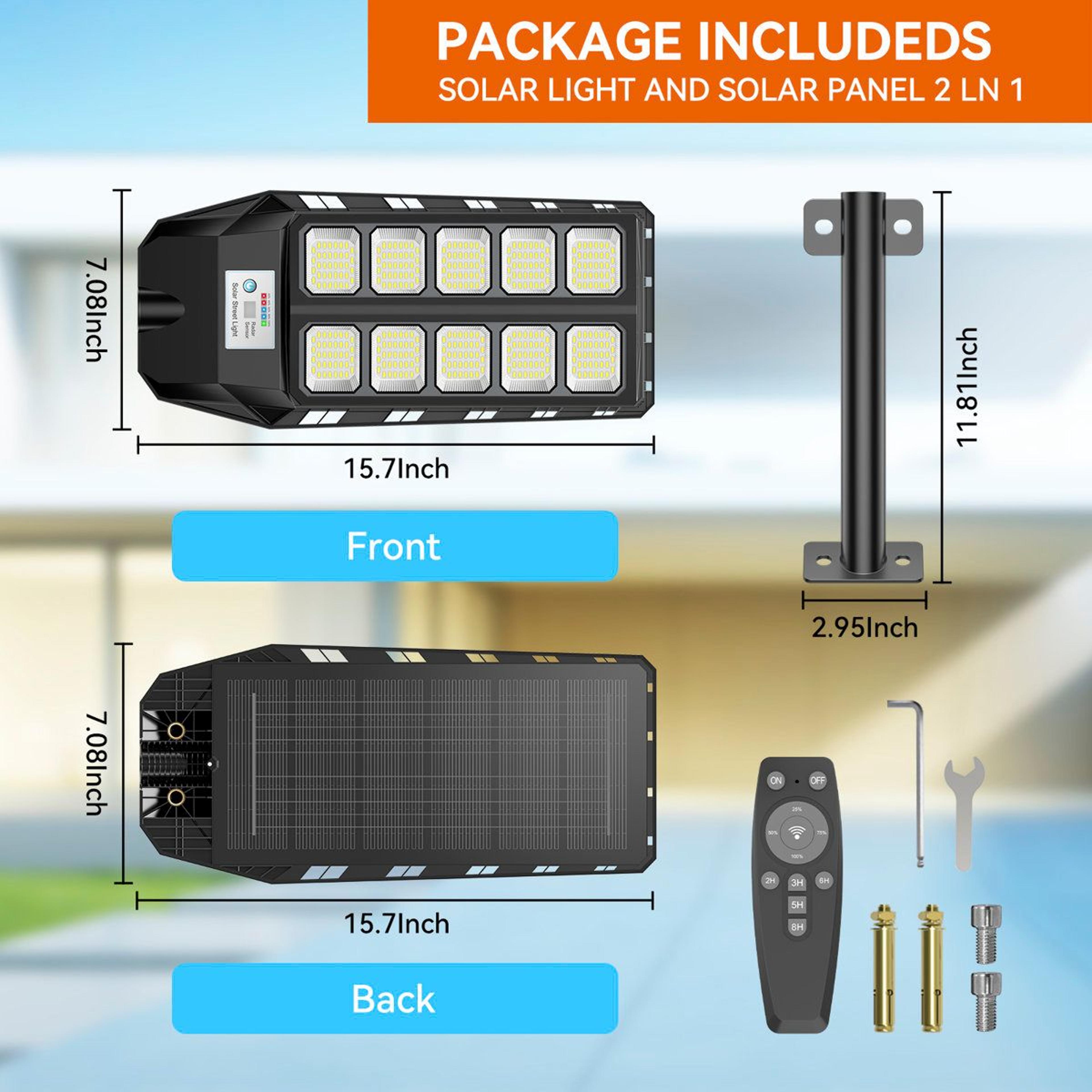 Solar Street Light Motion Sensor Security Flood Light With Remote Control 1