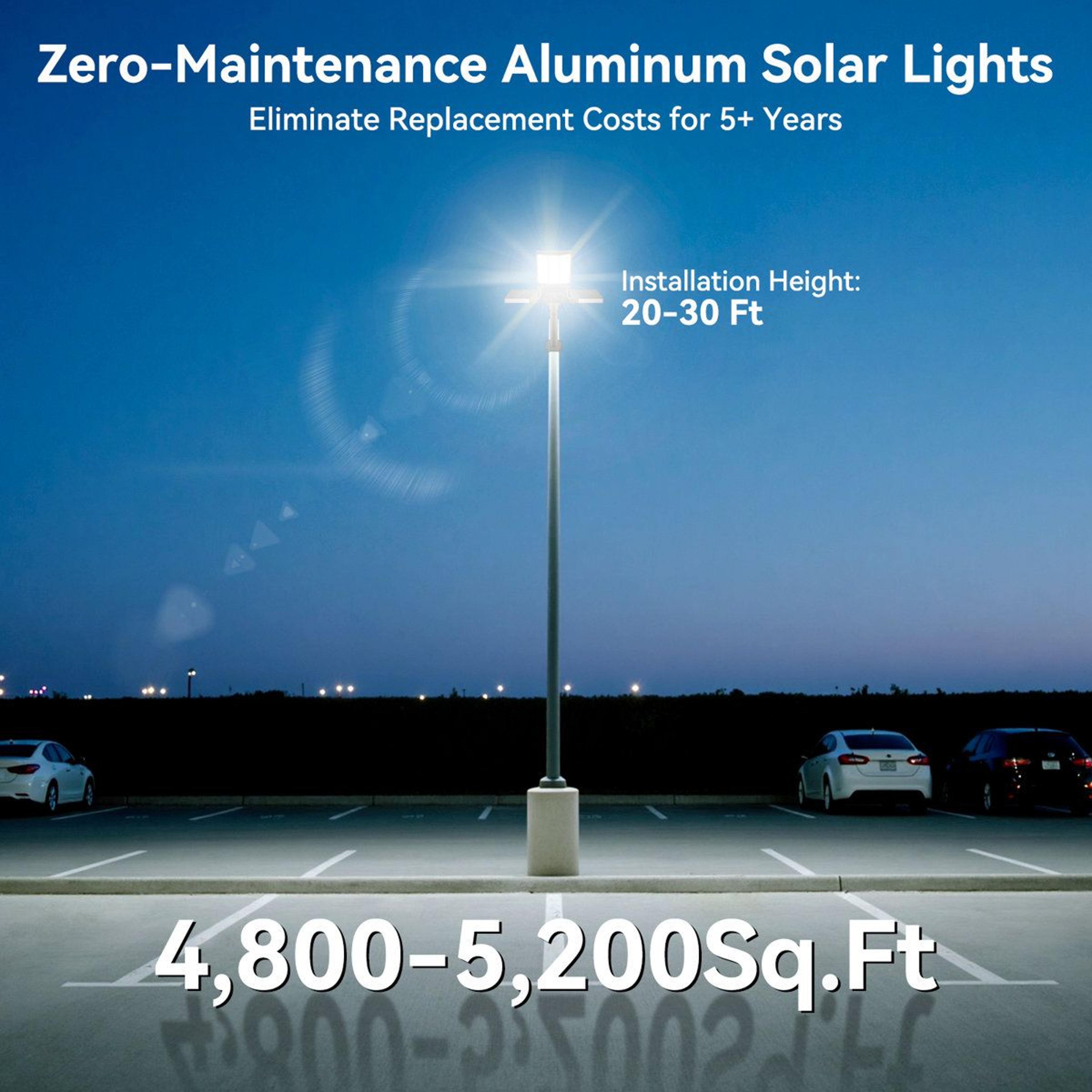 8000W Solar Street Light With Motion Sensor Dusk To Dawn Commercial Outdoor Lighting 2