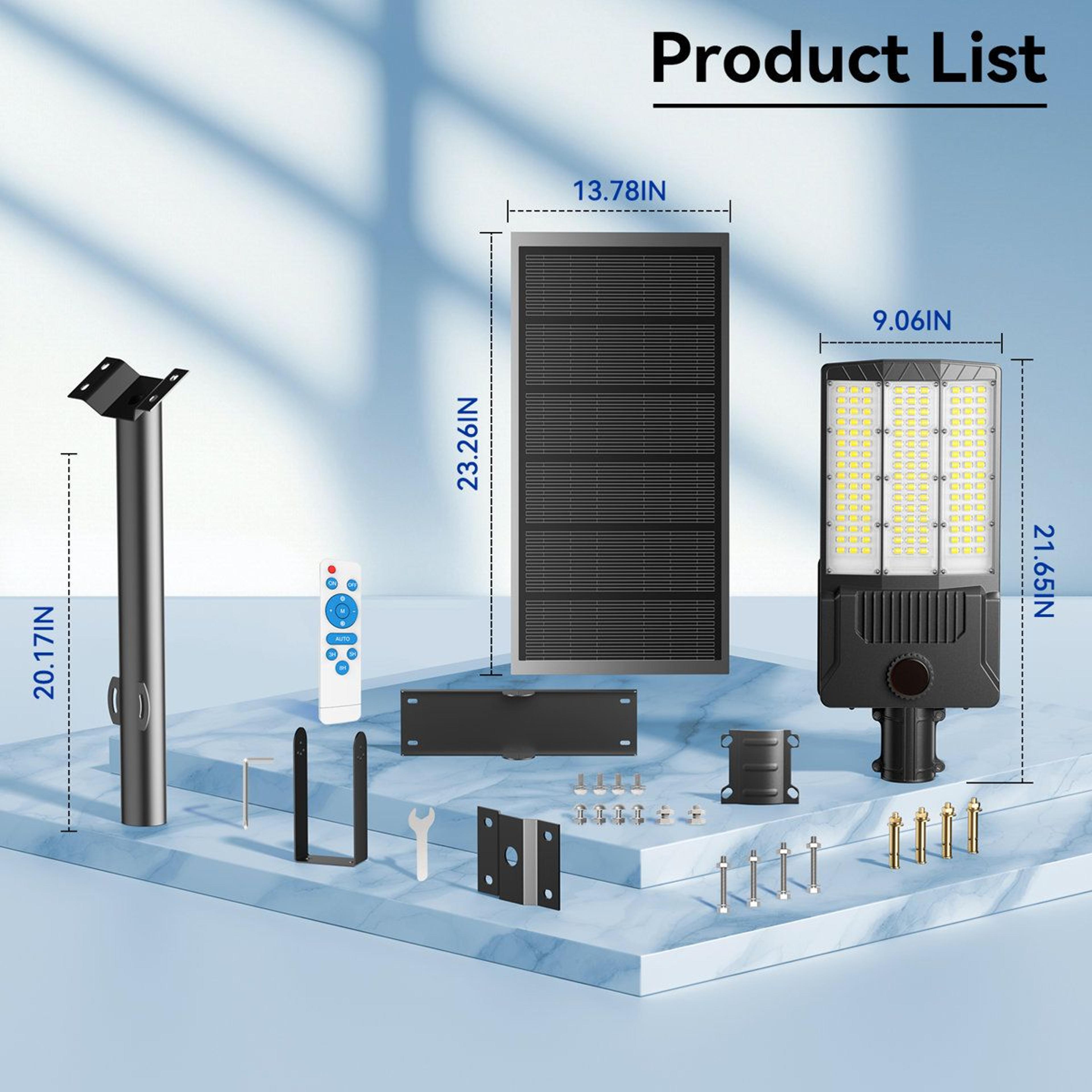 8000W Solar Street Light With Motion Sensor Dusk To Dawn Commercial Outdoor Lighting 7