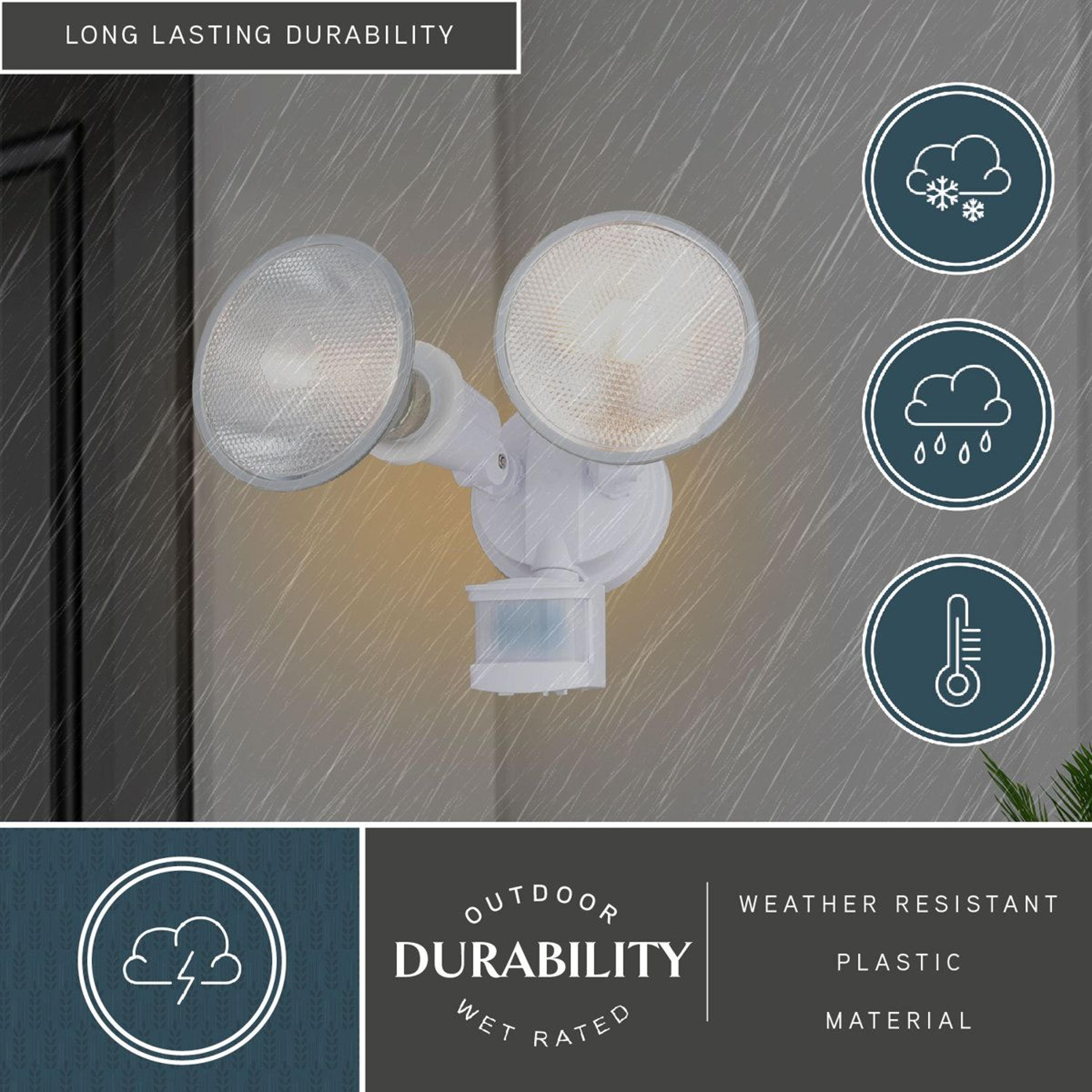 150W Outdoor Motion Sensor Flood Light Dusk To Dawn Dual Head Security Lighting 1