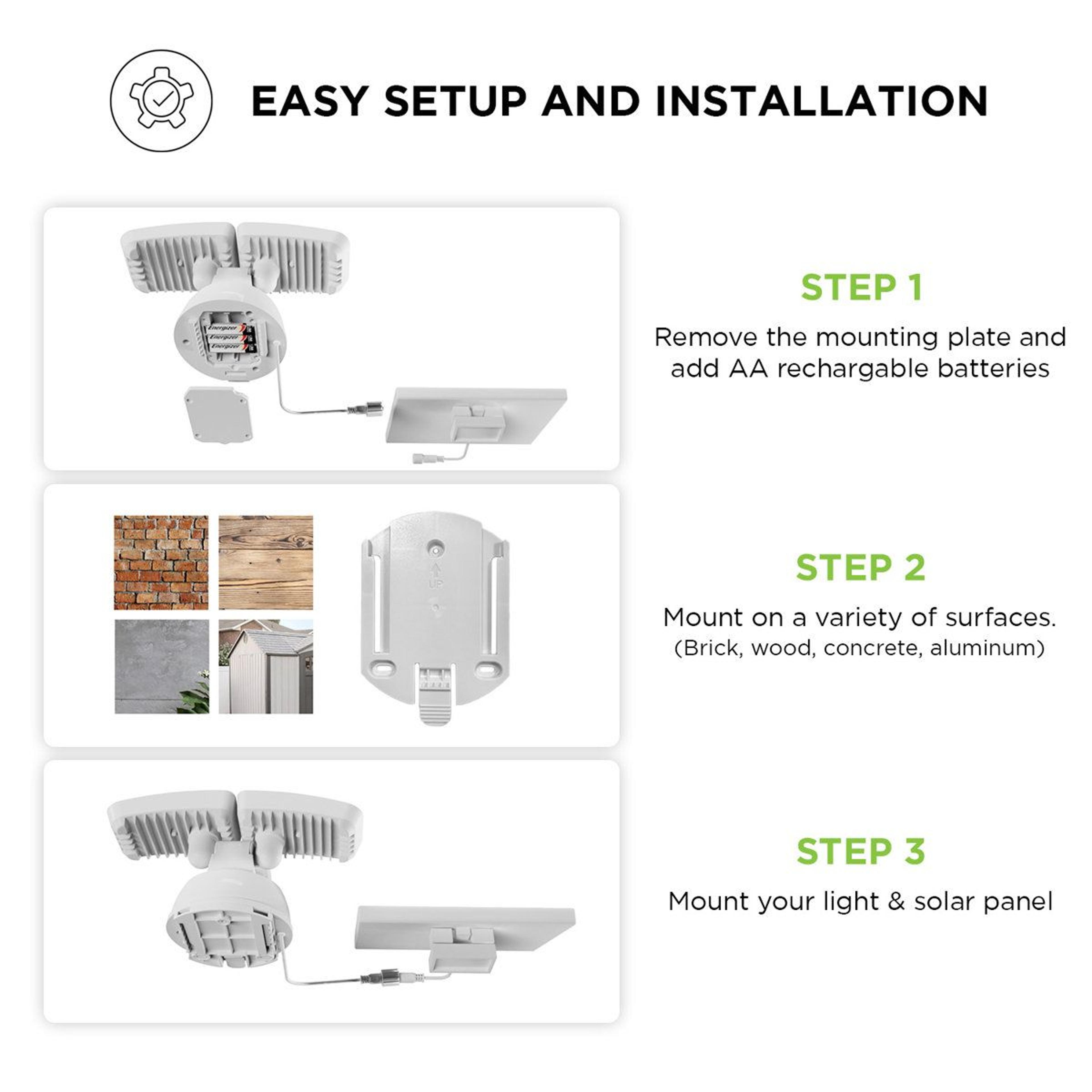 1500 Lumen Solar Motion Sensor Flood Lights Outdoor Security Lights 2 Pack 9
