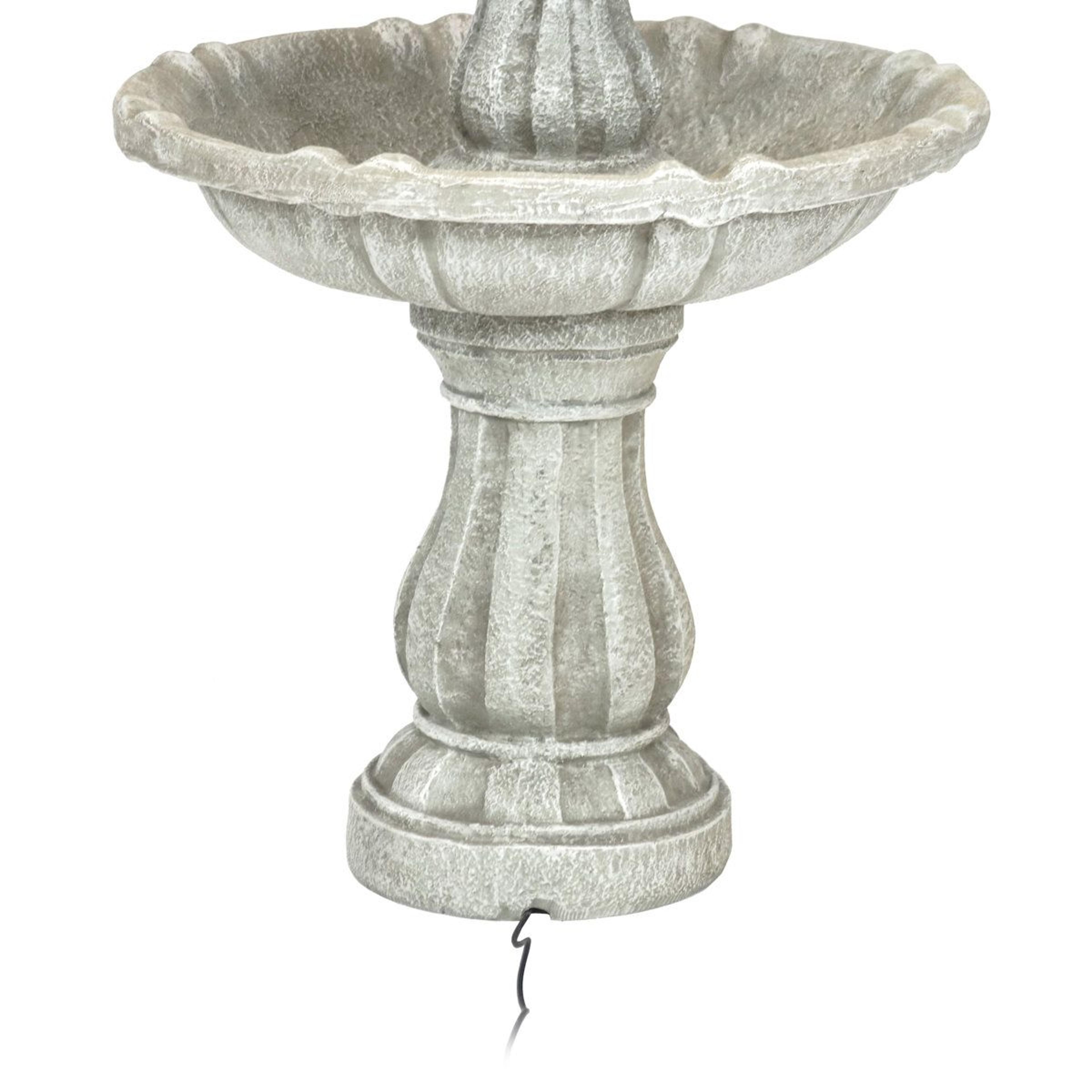 Traditional 2 Tier Solar Water Fountain With Battery Backup For Patio And Garden 1