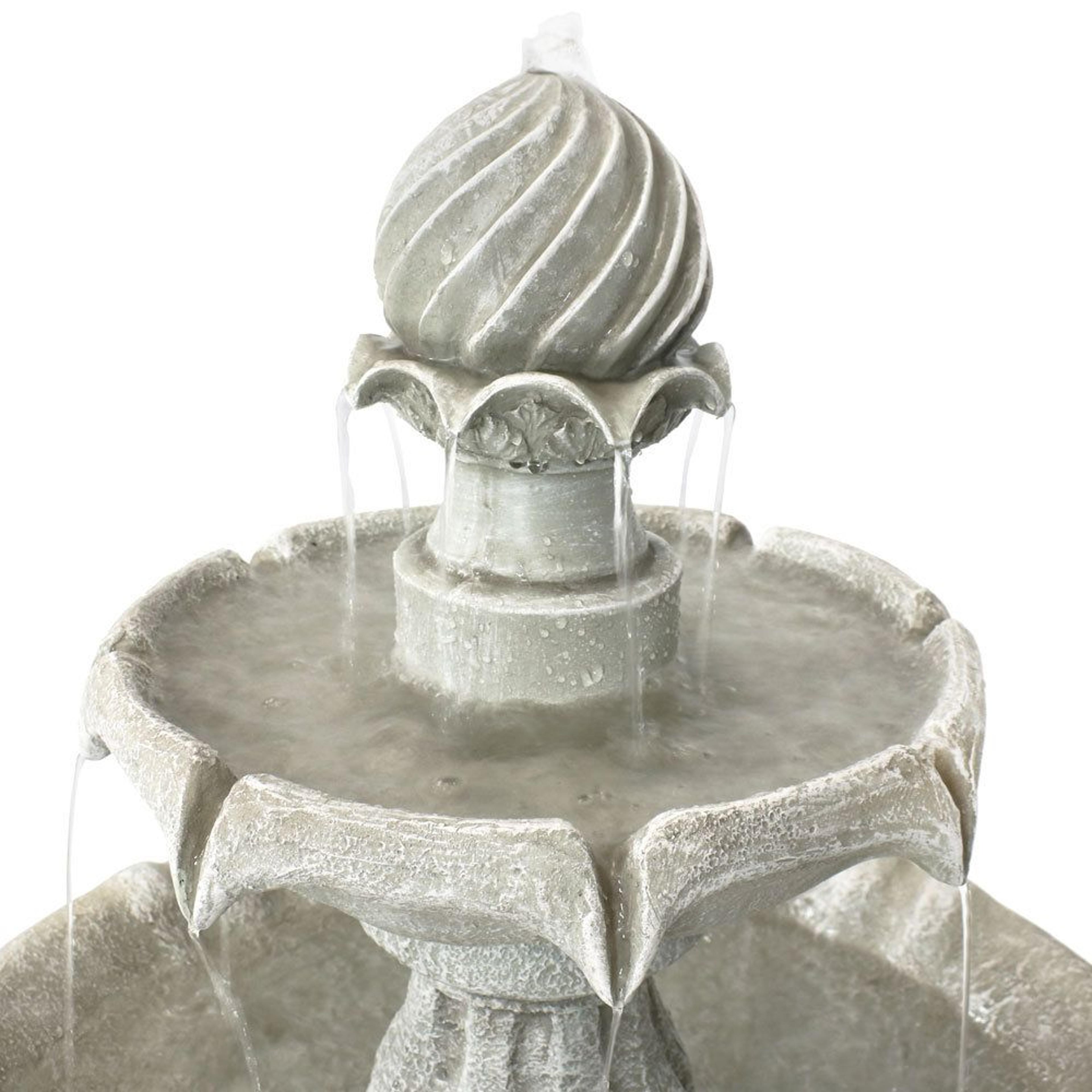Traditional 2 Tier Solar Water Fountain With Battery Backup For Patio And Garden 2
