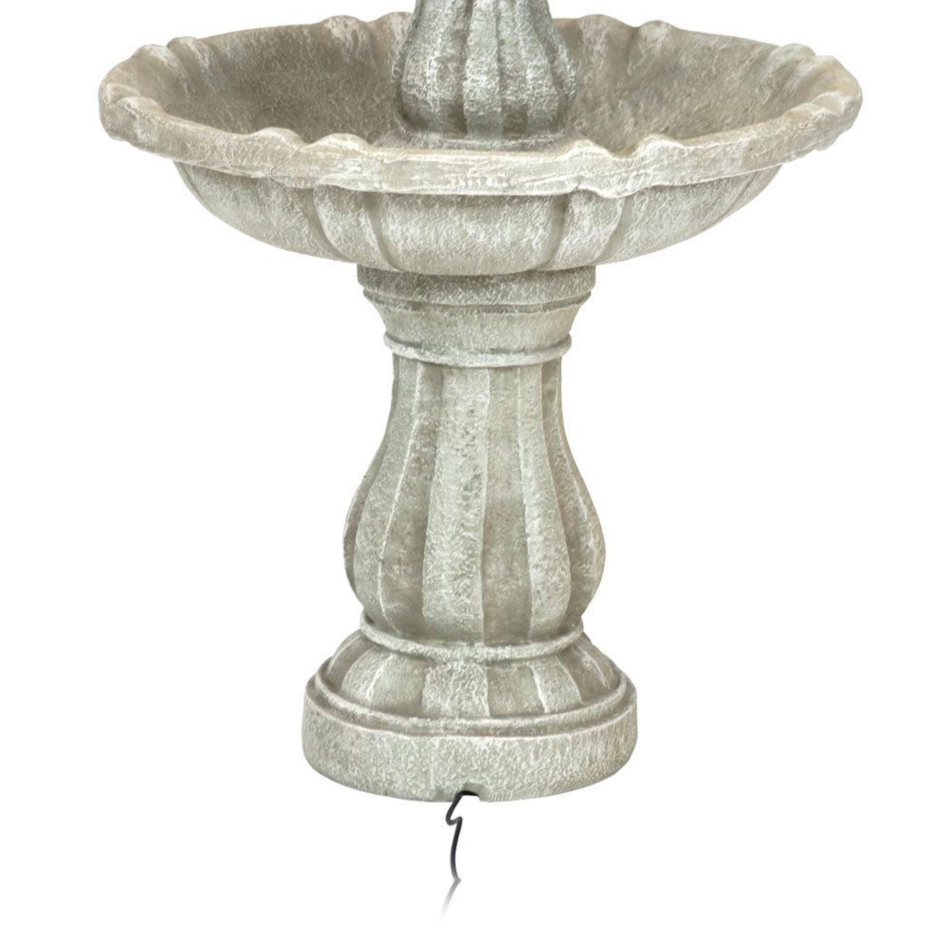 Traditional 2 Tier Solar Water Fountain With Battery Backup For Patio And Garden 3
