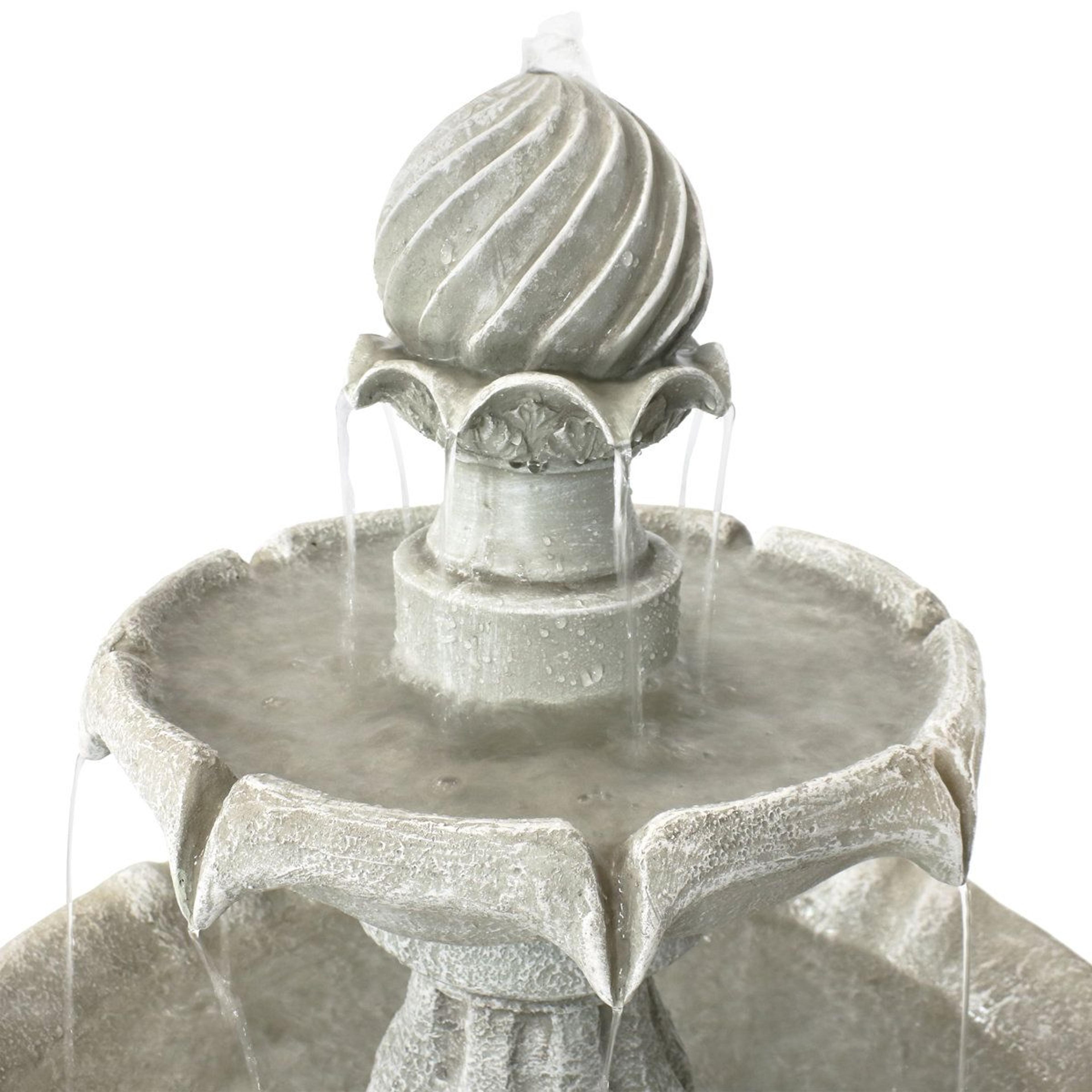 Traditional 2 Tier Solar Water Fountain With Battery Backup For Patio And Garden 8