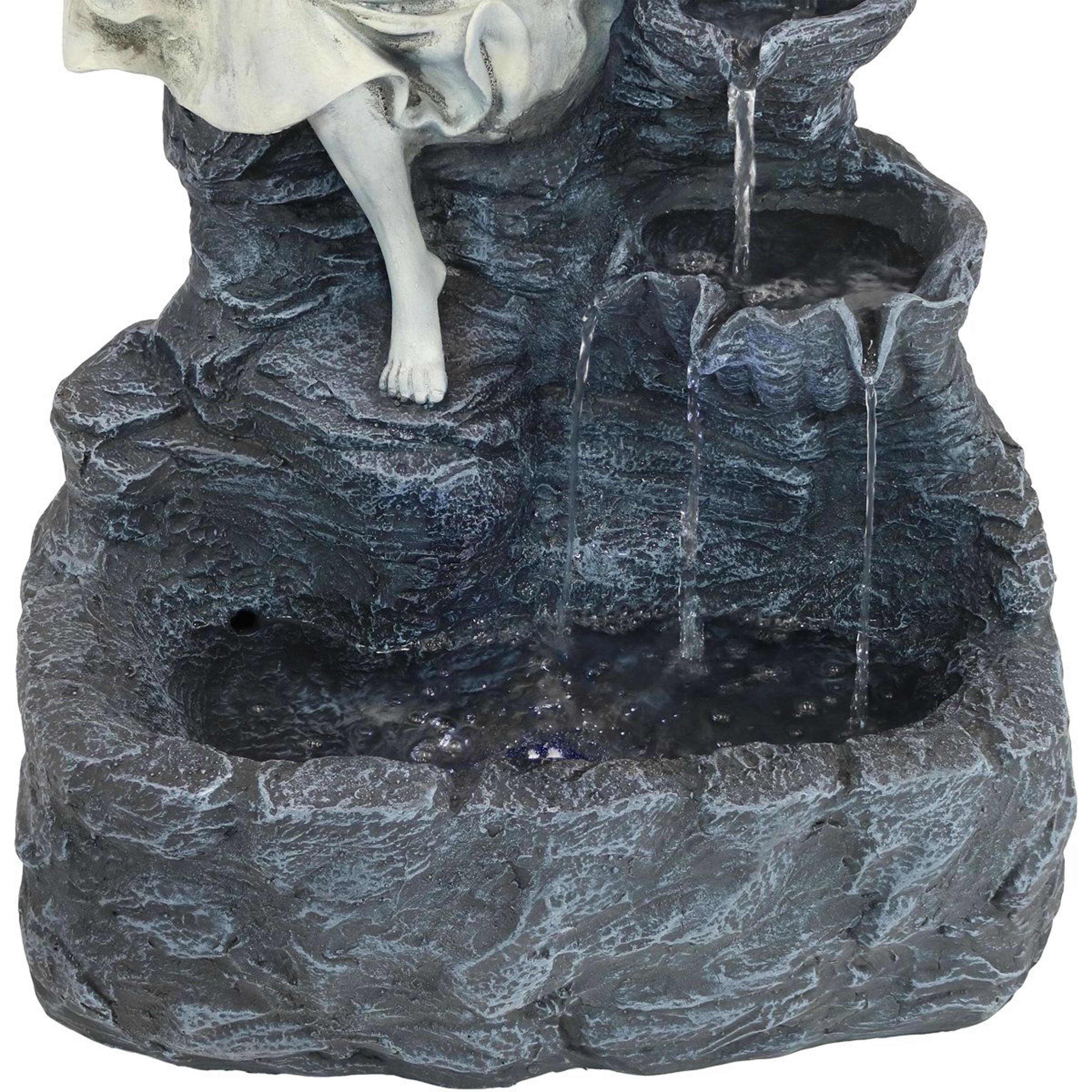 Solar Angel Garden Fountain With LED Light And Battery Backup 4